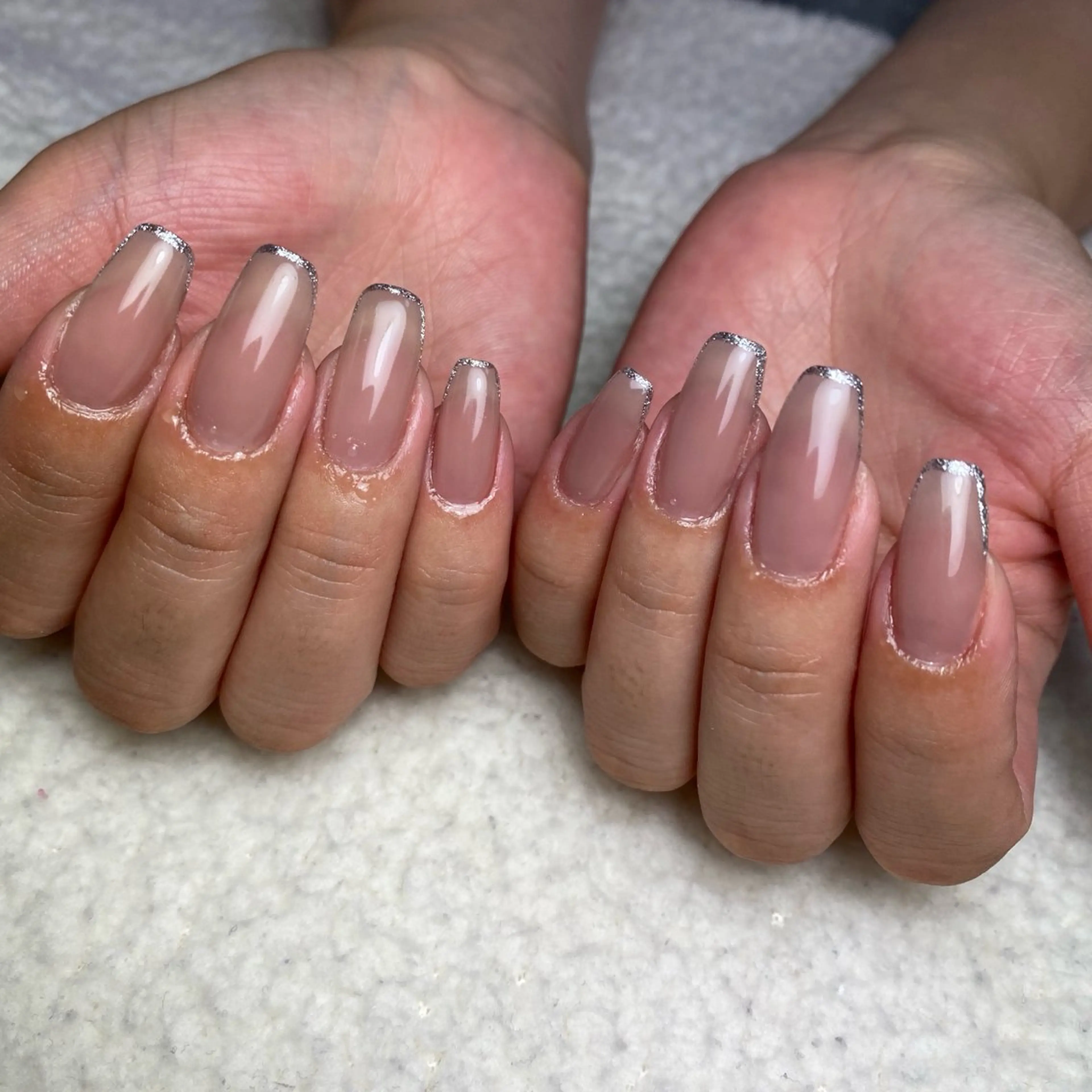 ネイル フレンチネイル ジェルネイル ラメ(グリッター) ハンドネイル COCO+所属・COCO +のエステ・リラクイメージ