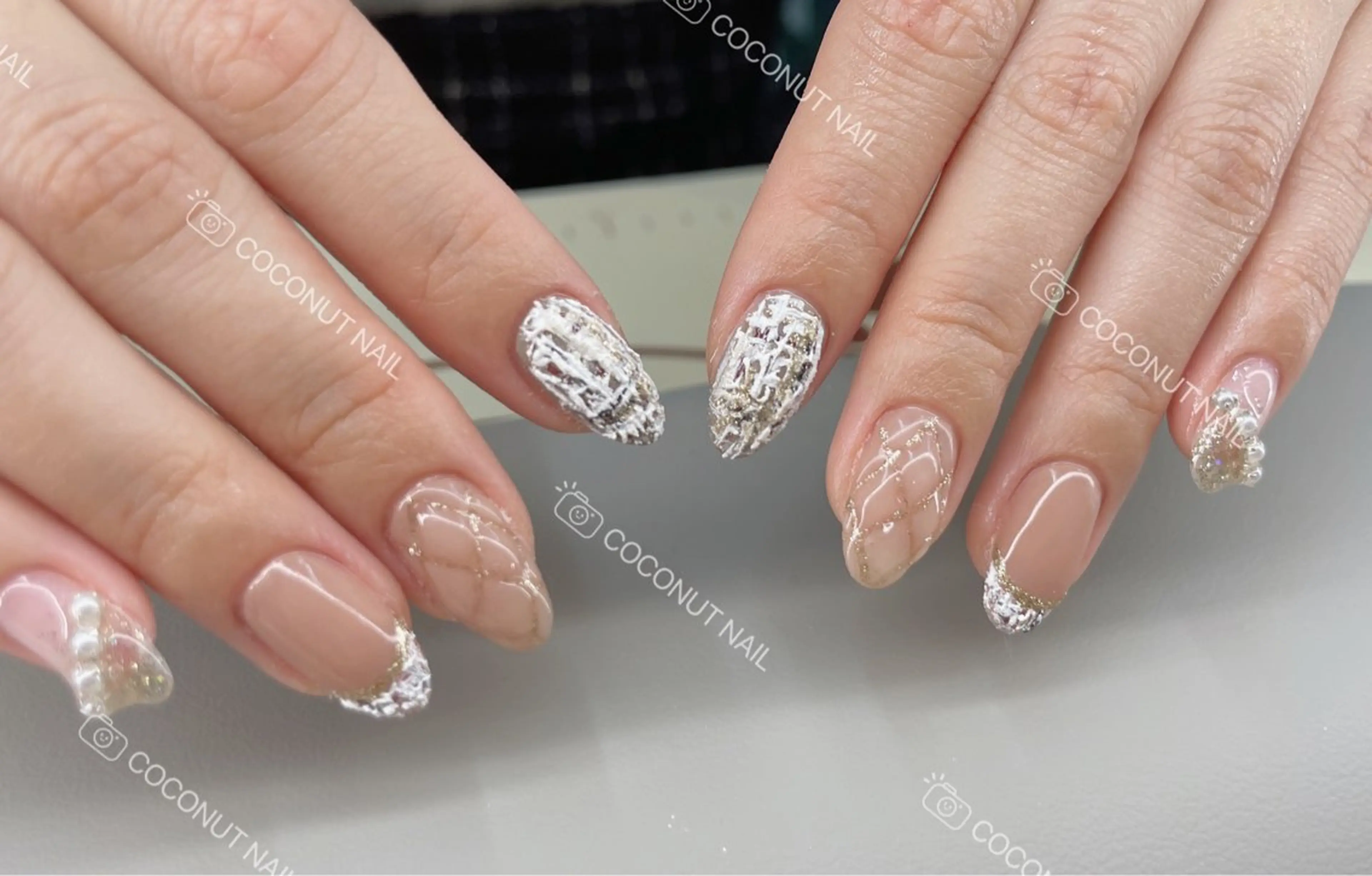 ネイル 持ち込み ハンドネイル 神田 ココナッツのネイルデザイン