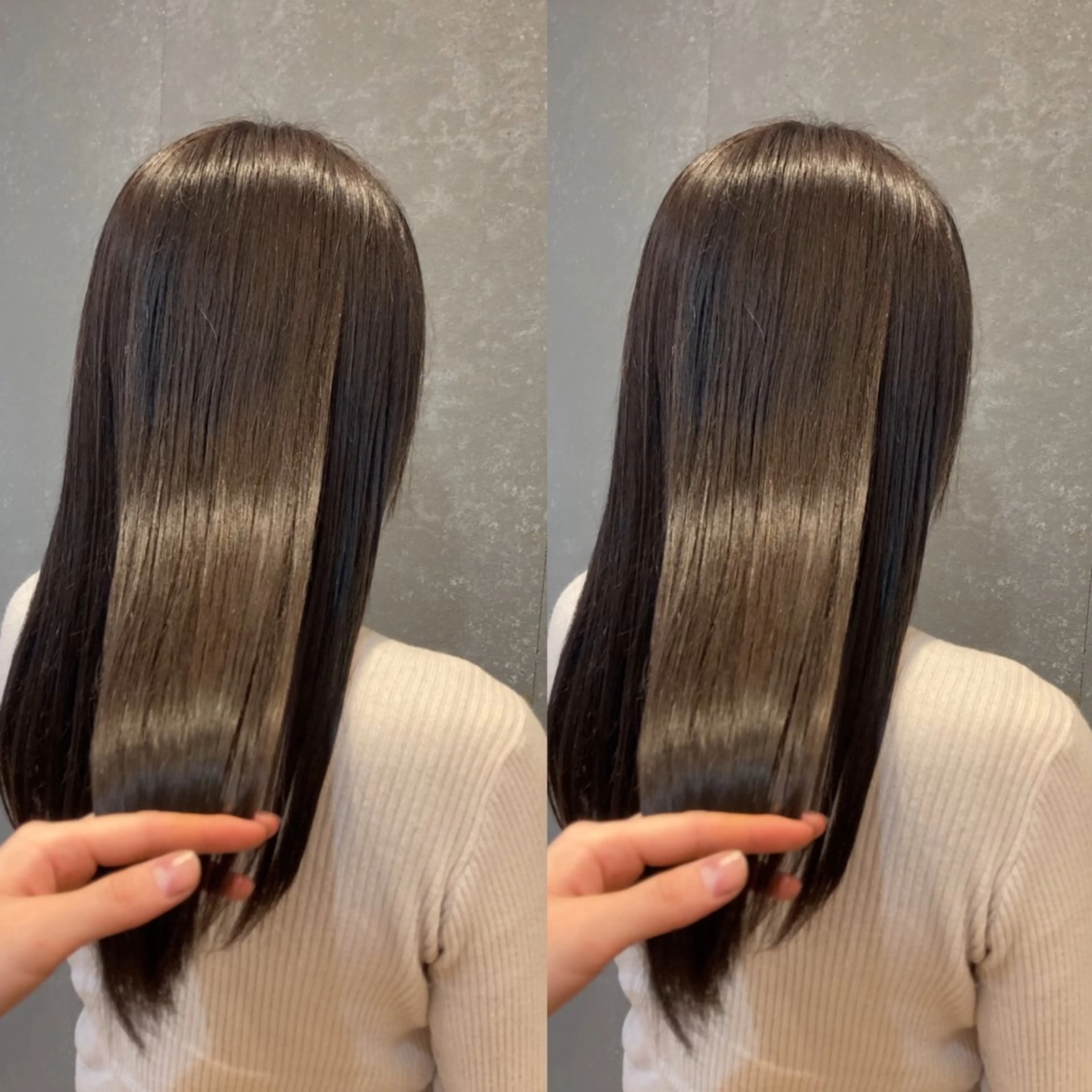 セミロング カラー 髪質改善 トリートメント schon所属・み うのヘアスタイル