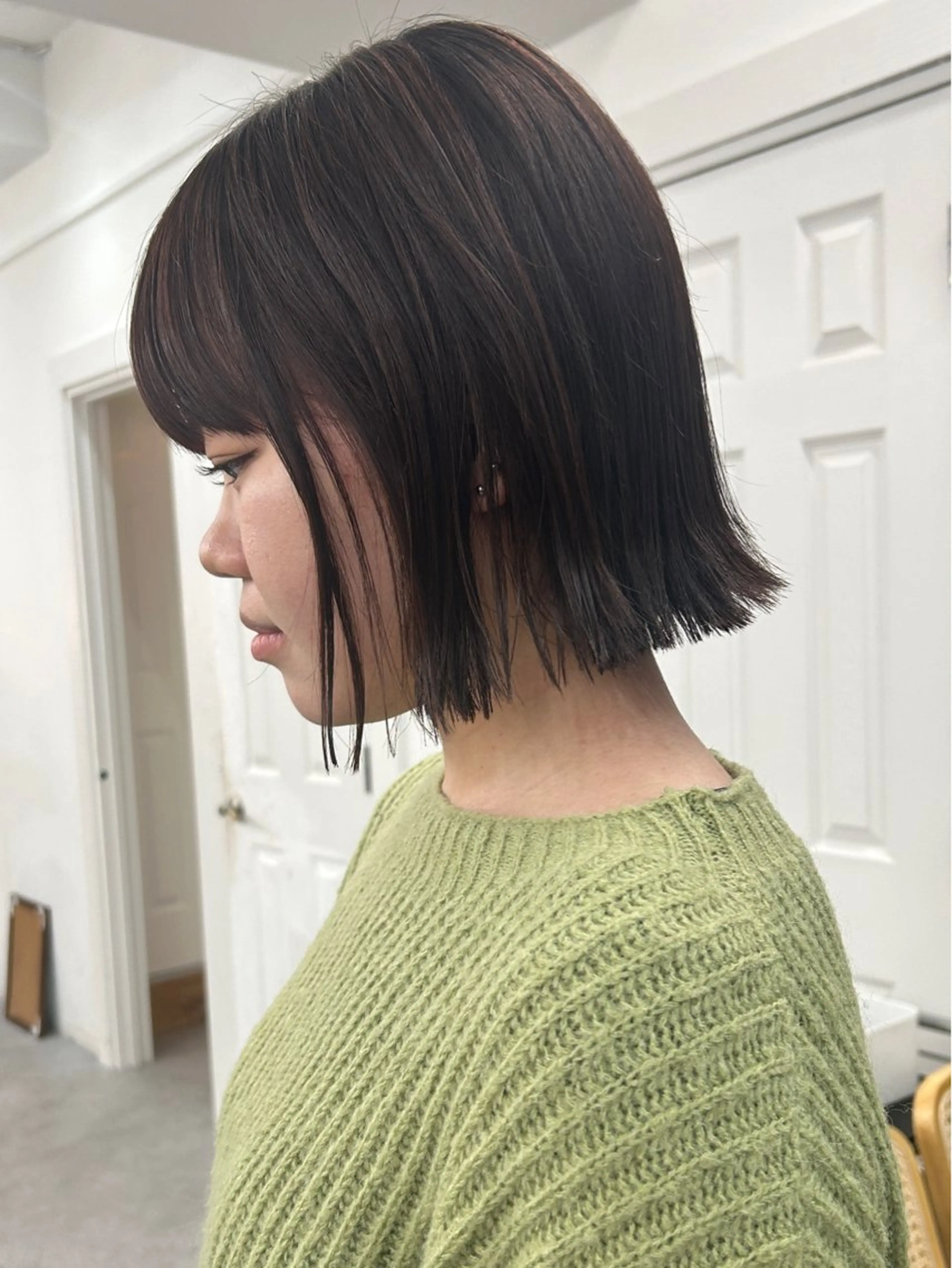 ミディアム カラー レイヤーボブ/ 艶カラー/サナ🌼のヘアスタイル