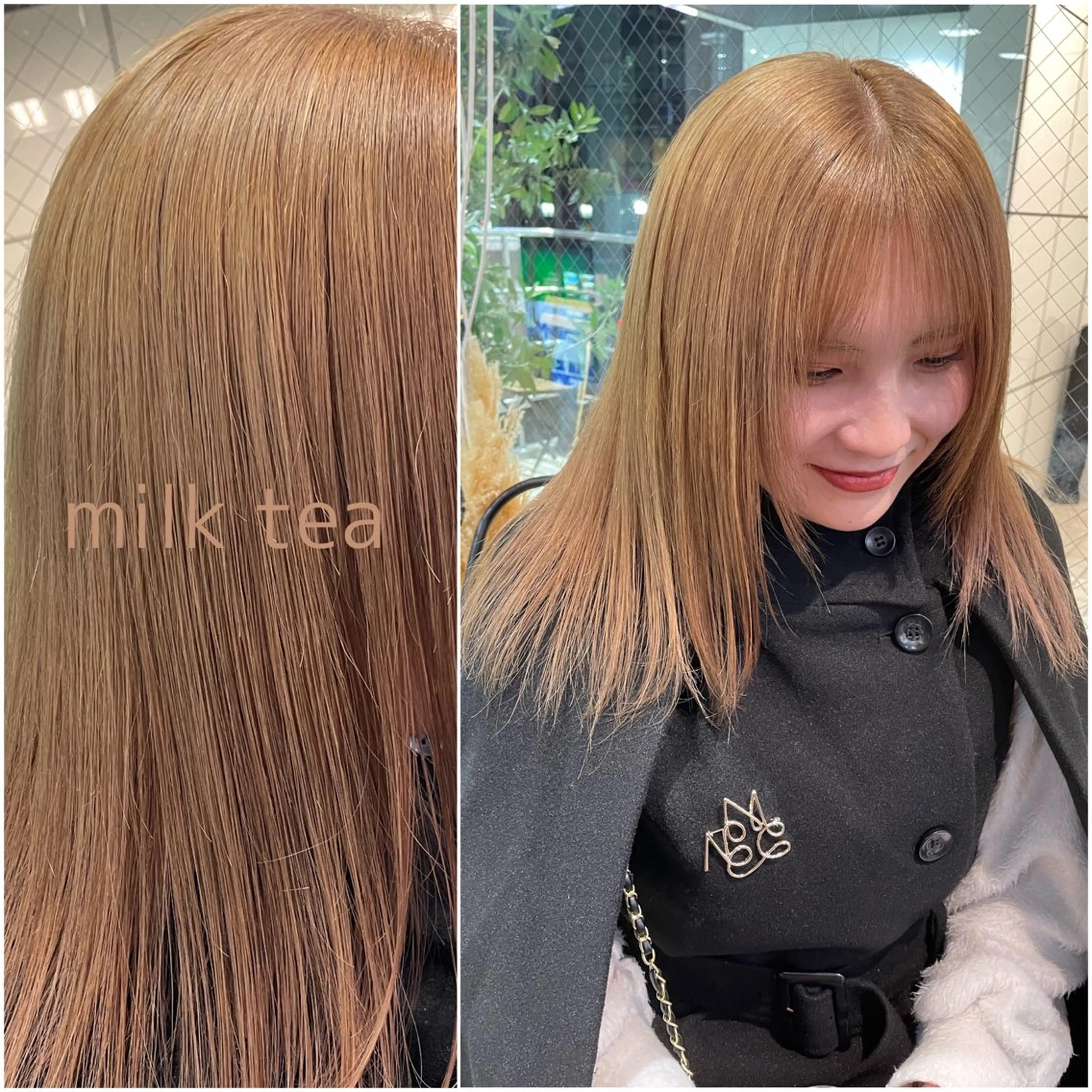 セミロング カラー ‪るか/‪透明感 カラー/アレンジのヘアスタイル