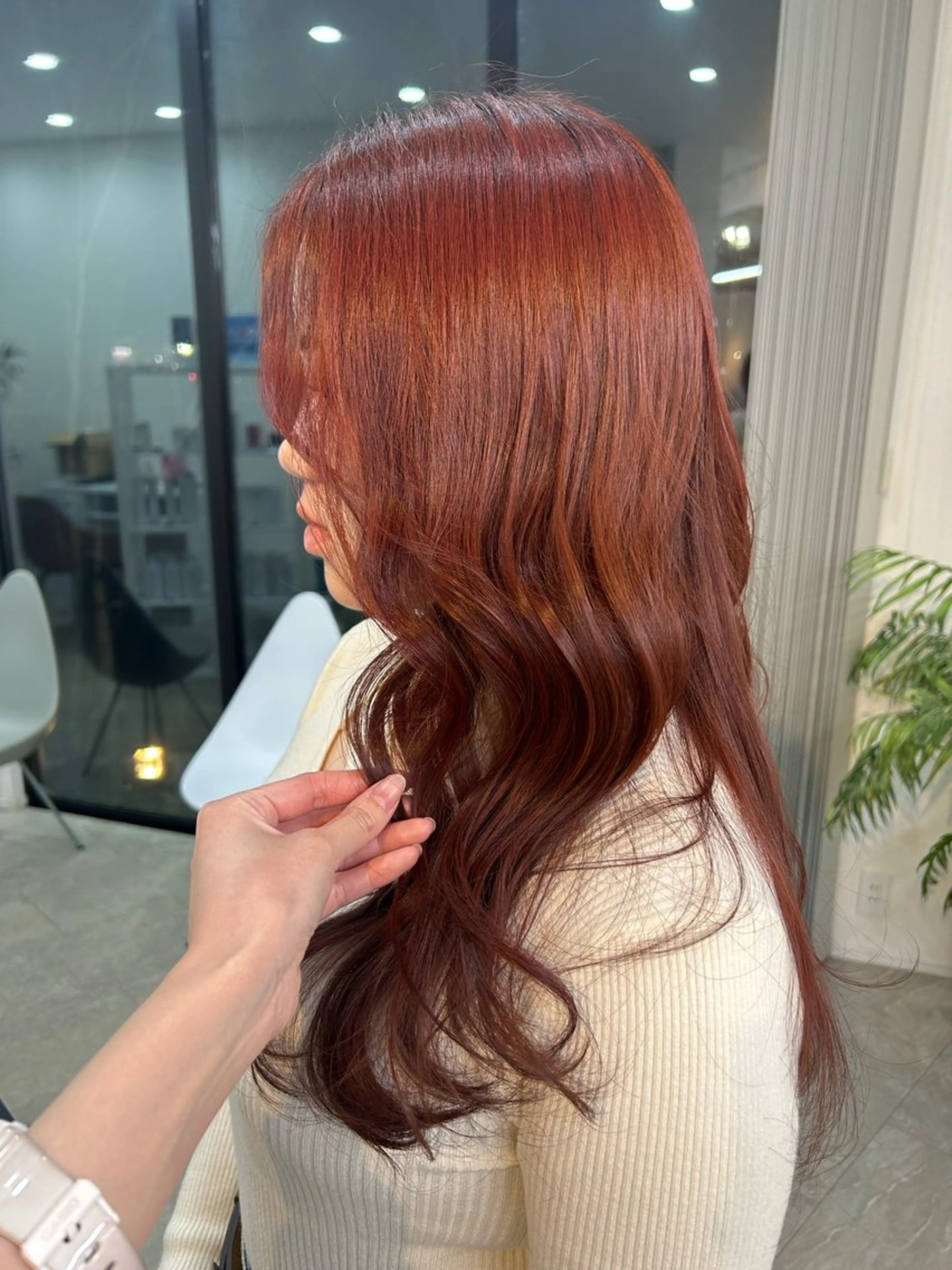 ロング カラー ブリーチ ブリーチなしカラー ヘアカラー トリートメント suehiro yunaのヘアスタイル