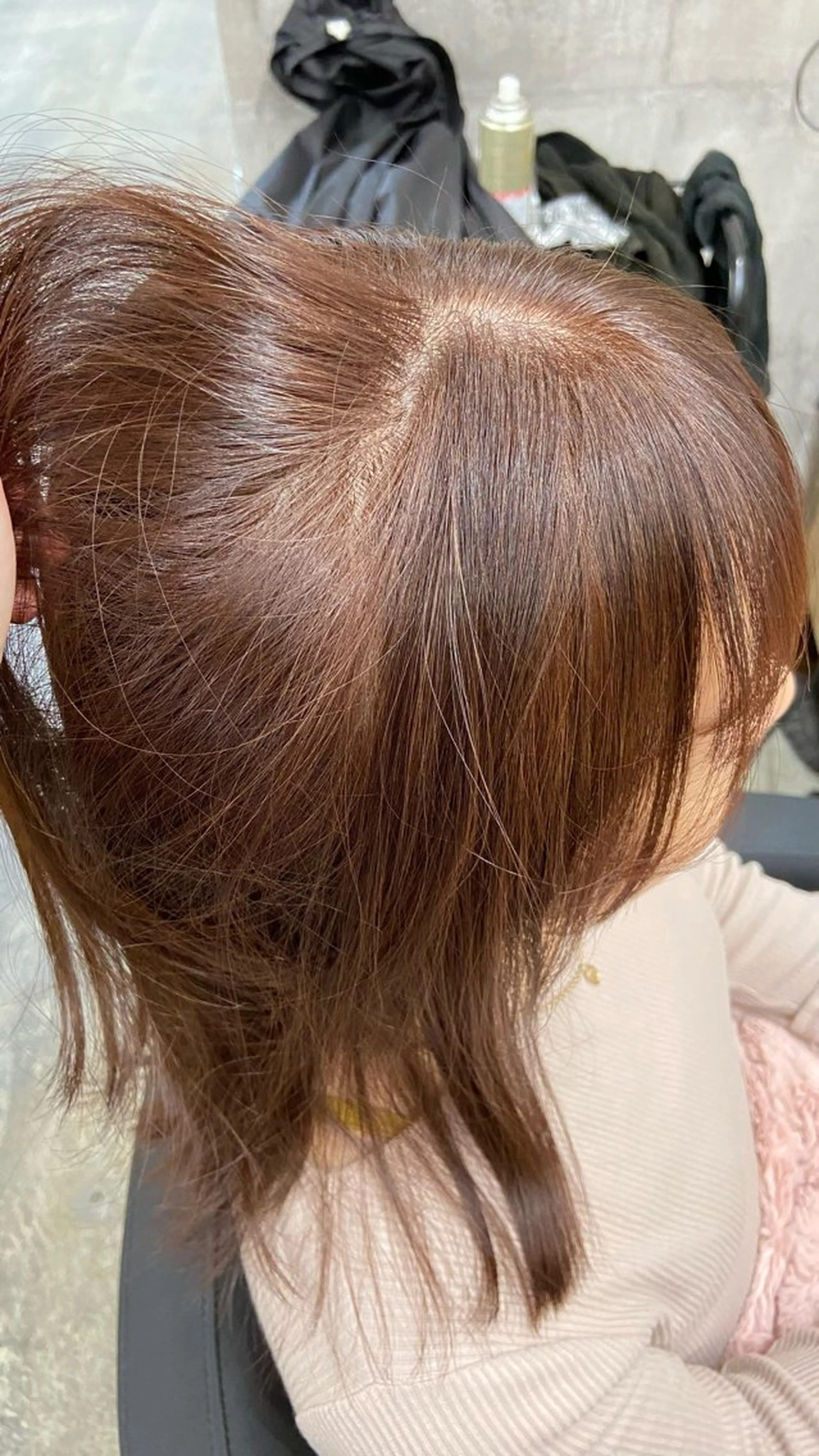 ミディアム カラー ブラウンカラー オレンジ オレンジブラウン ヘアカラー トリートメント Sunny side 大名   RIOのヘアスタイル