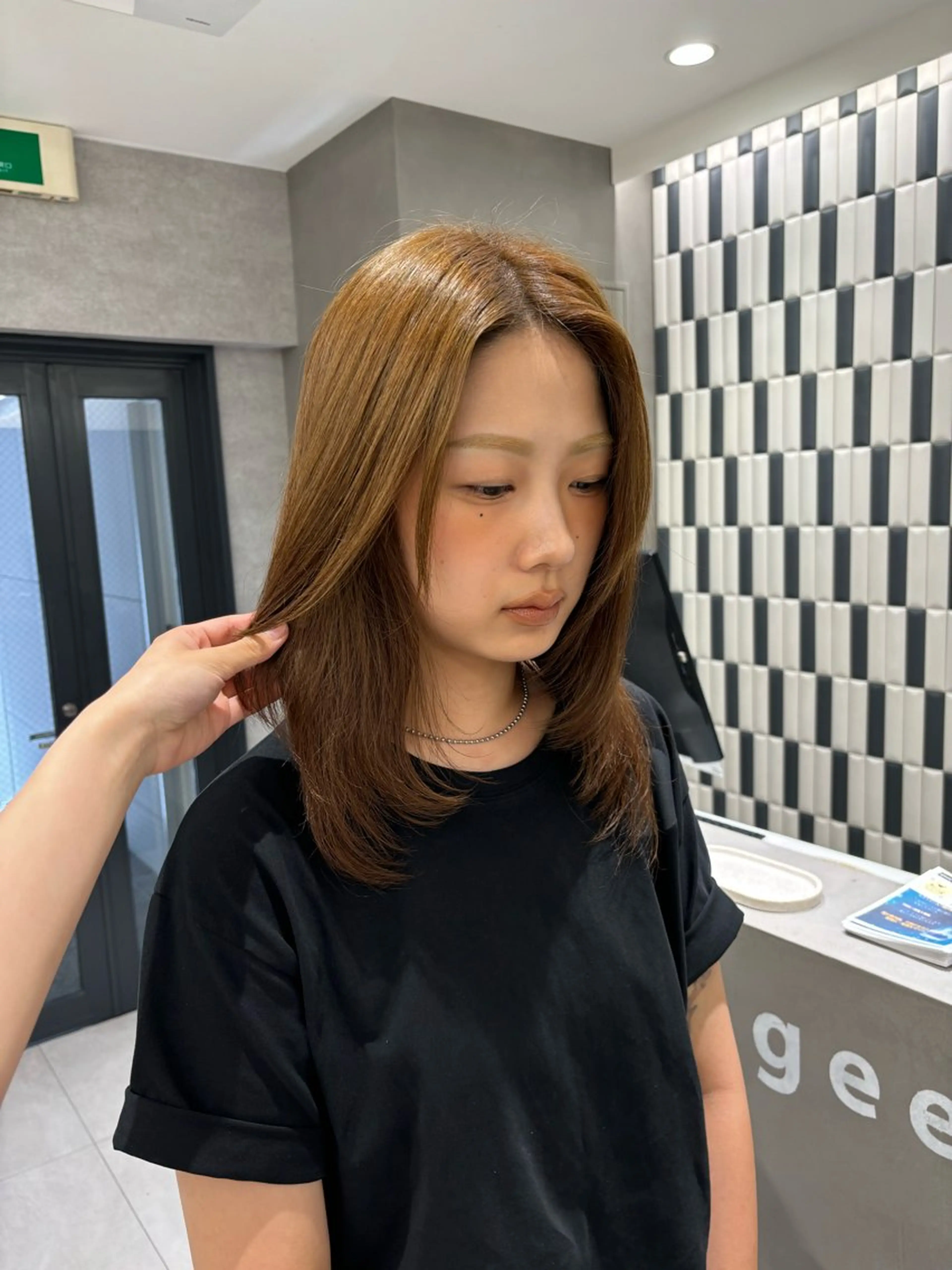 セミロング カラー ヘアカラー トリートメント 望 吹のヘアスタイル
