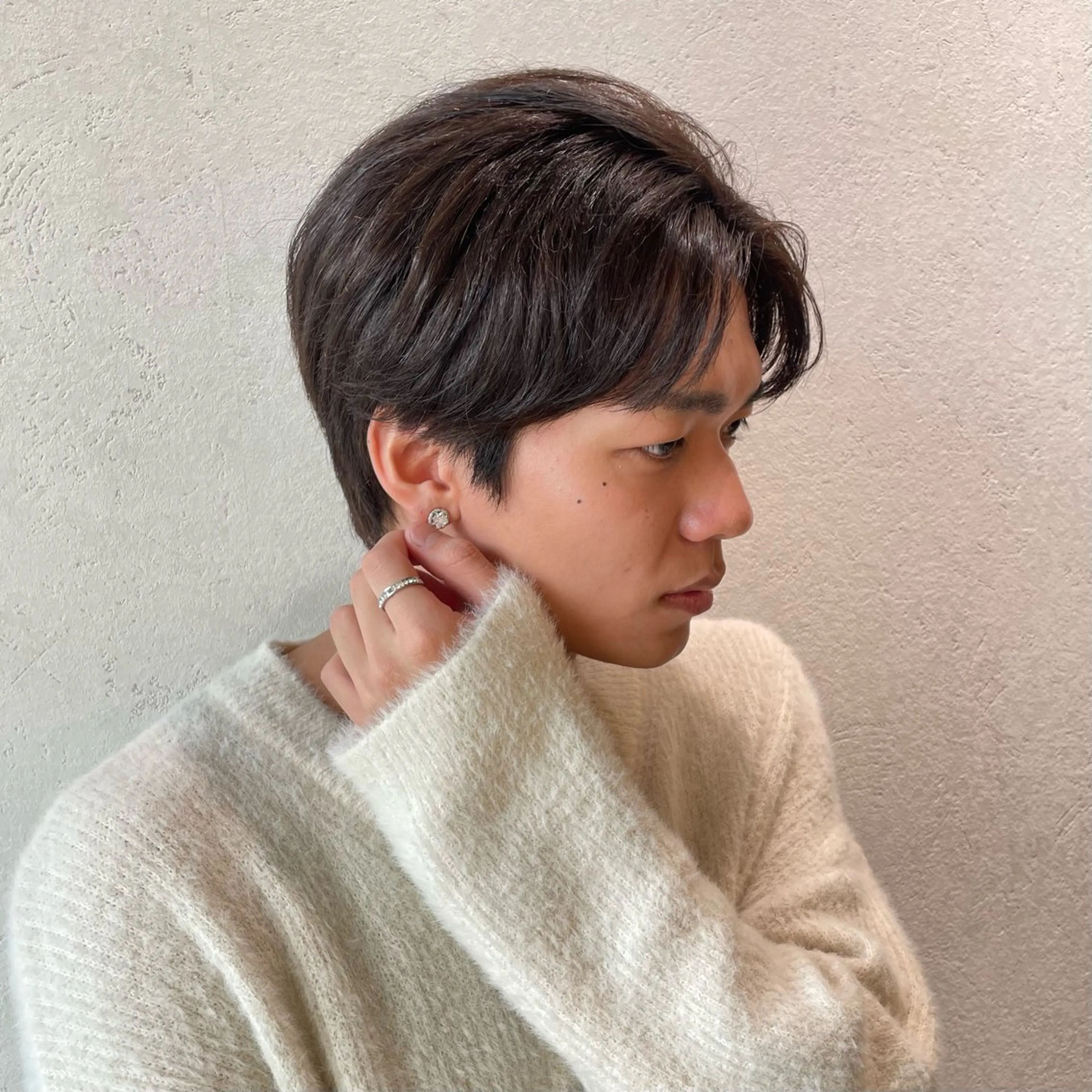 メンズ センターパート オリーブ/髪質改善/ 縮毛矯正/あいり🫒のヘアスタイル