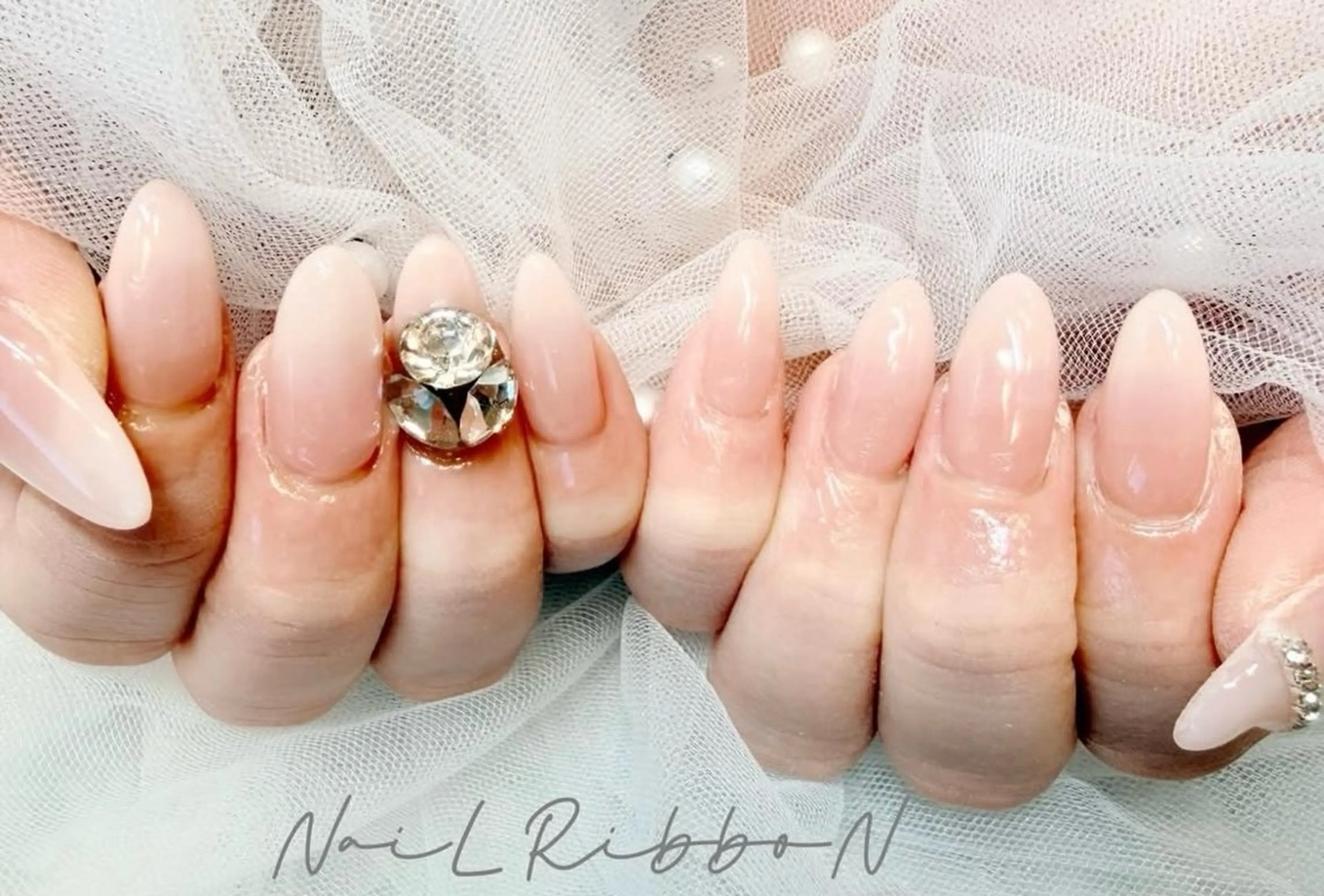 ネイル ハンドネイル ネイルリボン 笠井のネイルデザイン