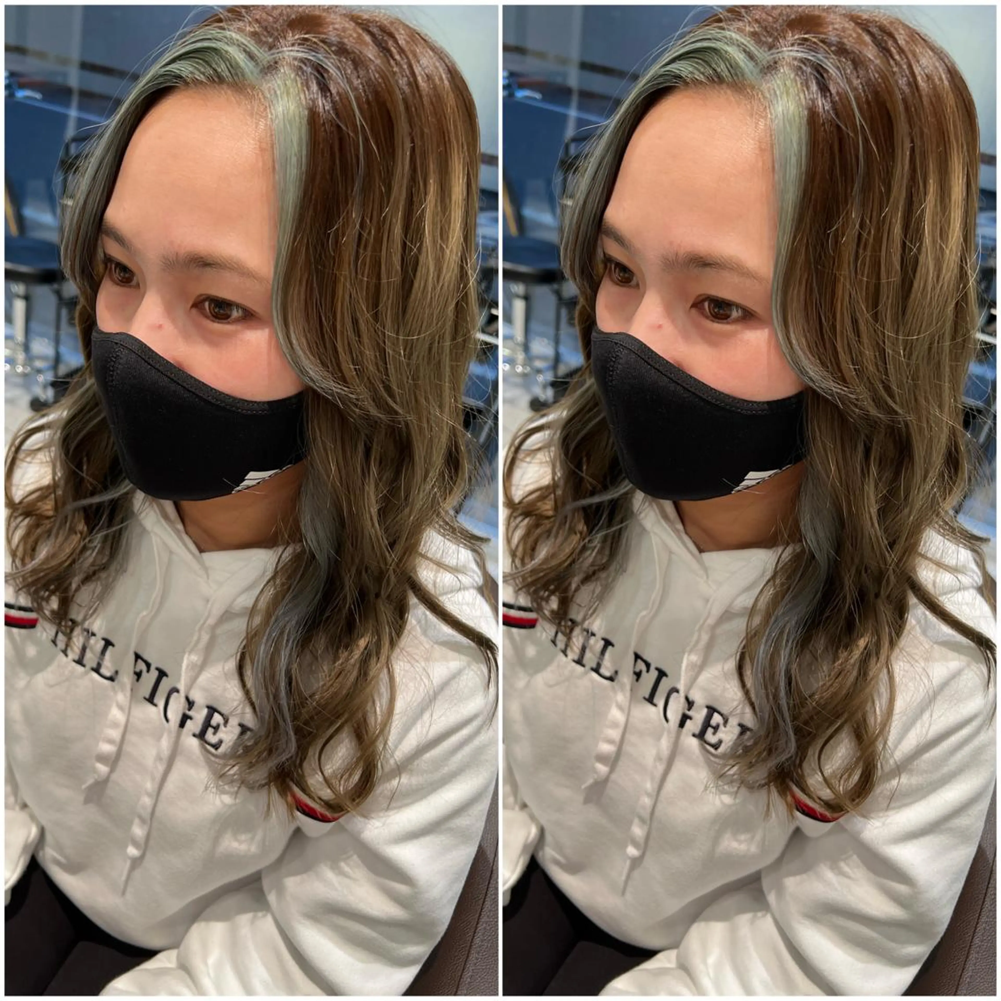 セミロング カラー 全席個室　暖色カラー Zina松園優香🌸のヘアスタイル