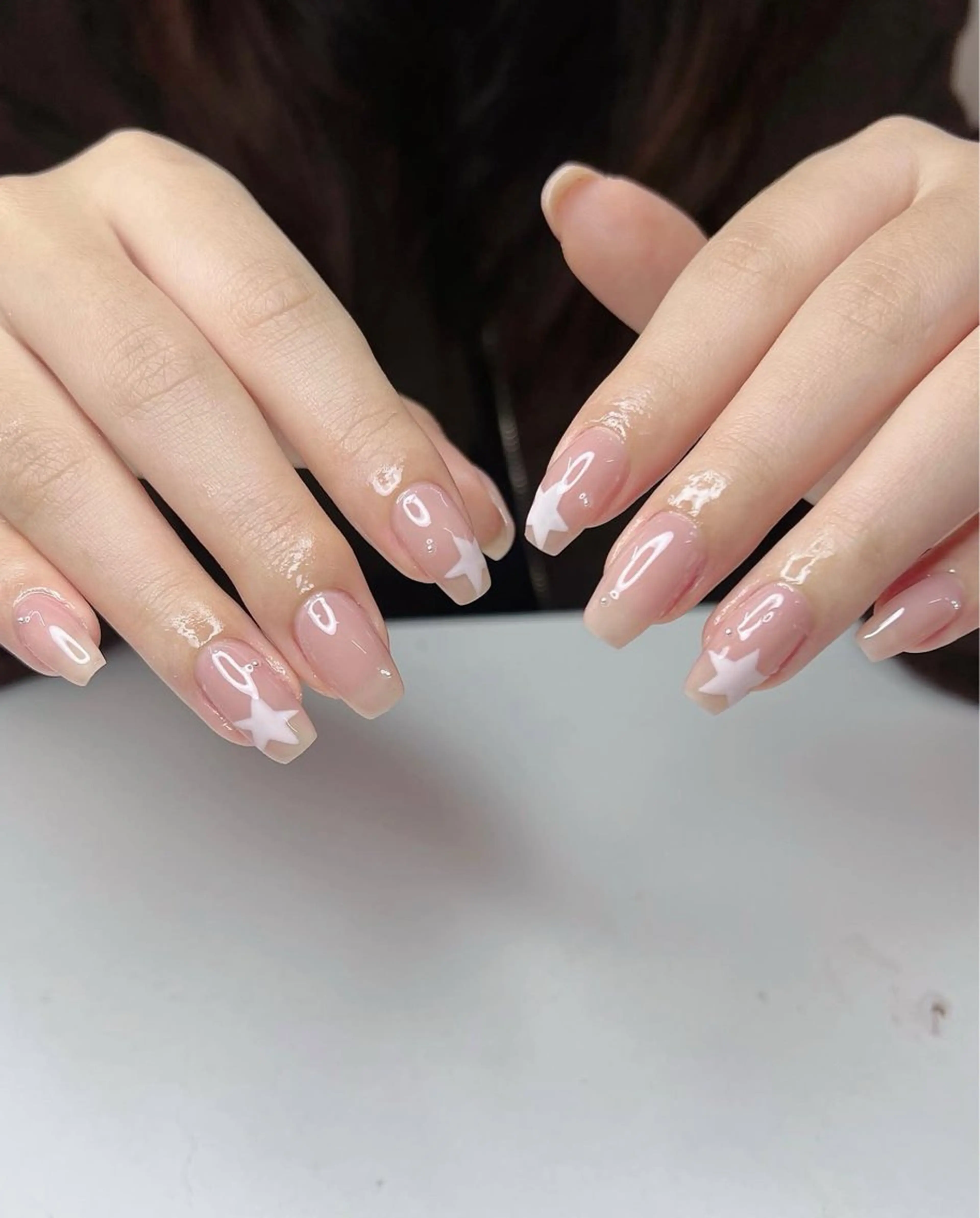 ネイル アートネイル オーロラネイル ブルー チークネイル フットネイル ハンドネイル NAILS168 新大久保店のネイルデザイン