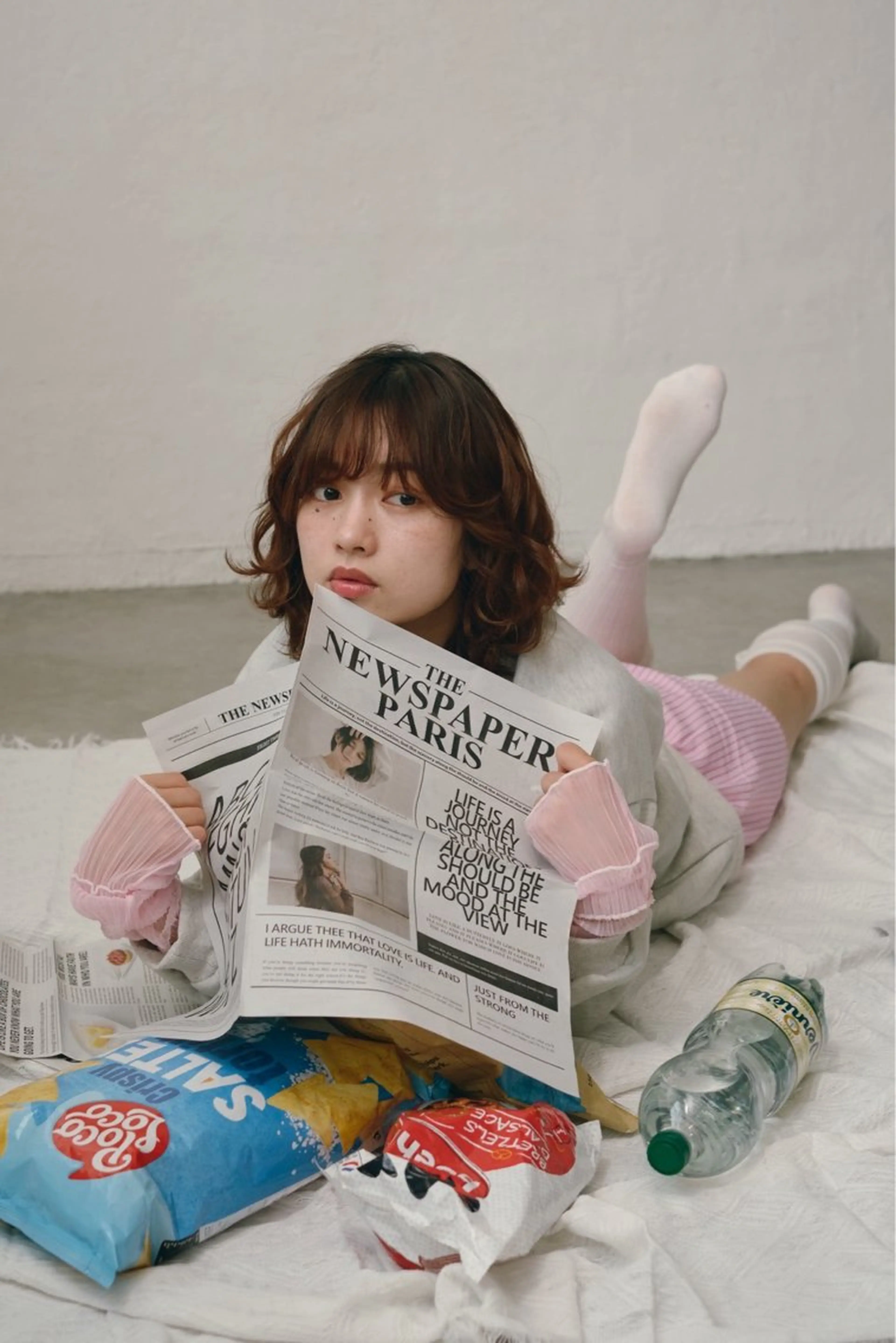 ミディアム カラー パーマ ENIF ツキのヘアスタイル