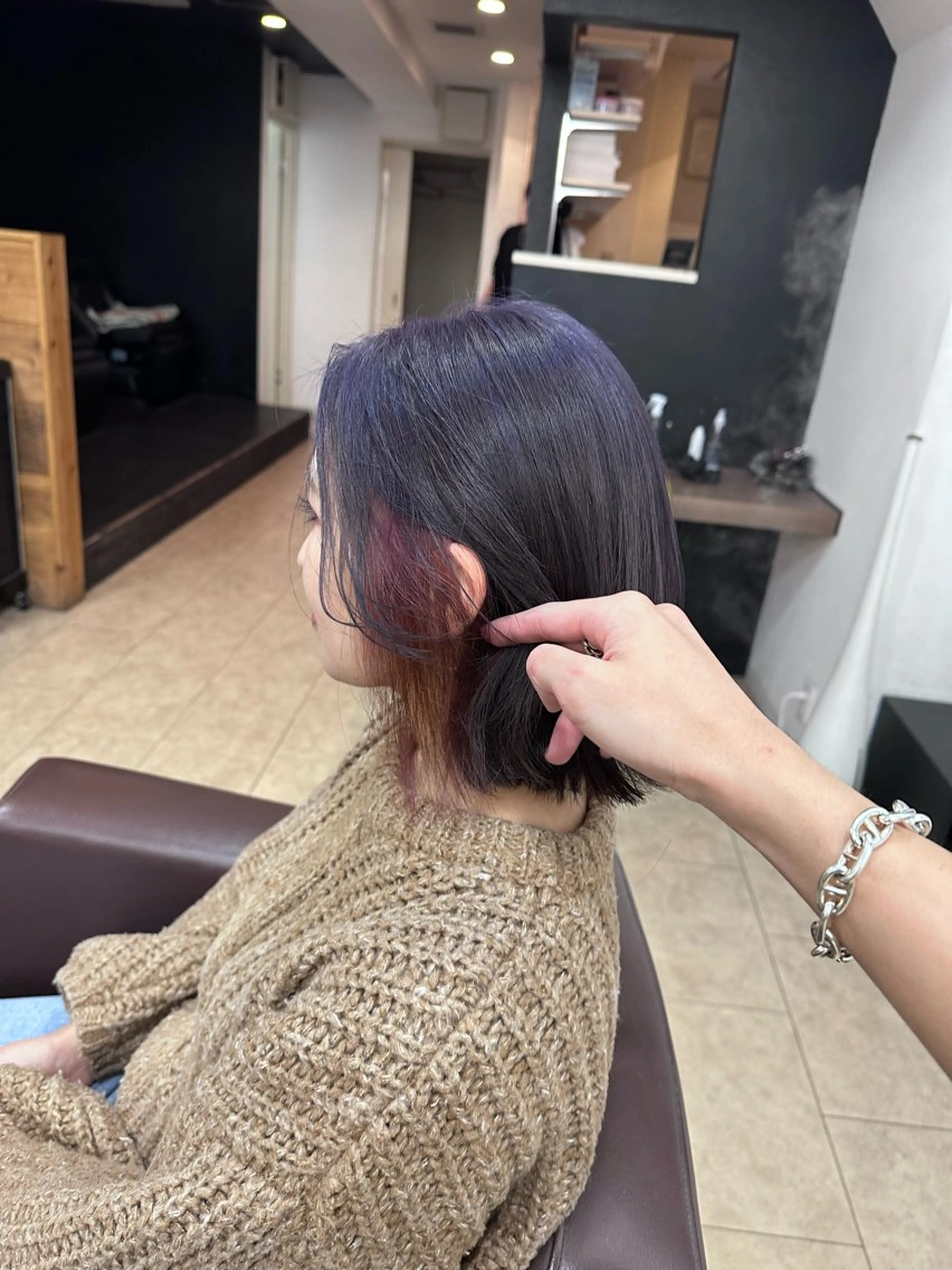 ミディアム カラー ラベンダーカラー ピンクカラー LOVERICHE所属・ハイトーン/デザイン /パーマ/本田誠人のヘアスタイル