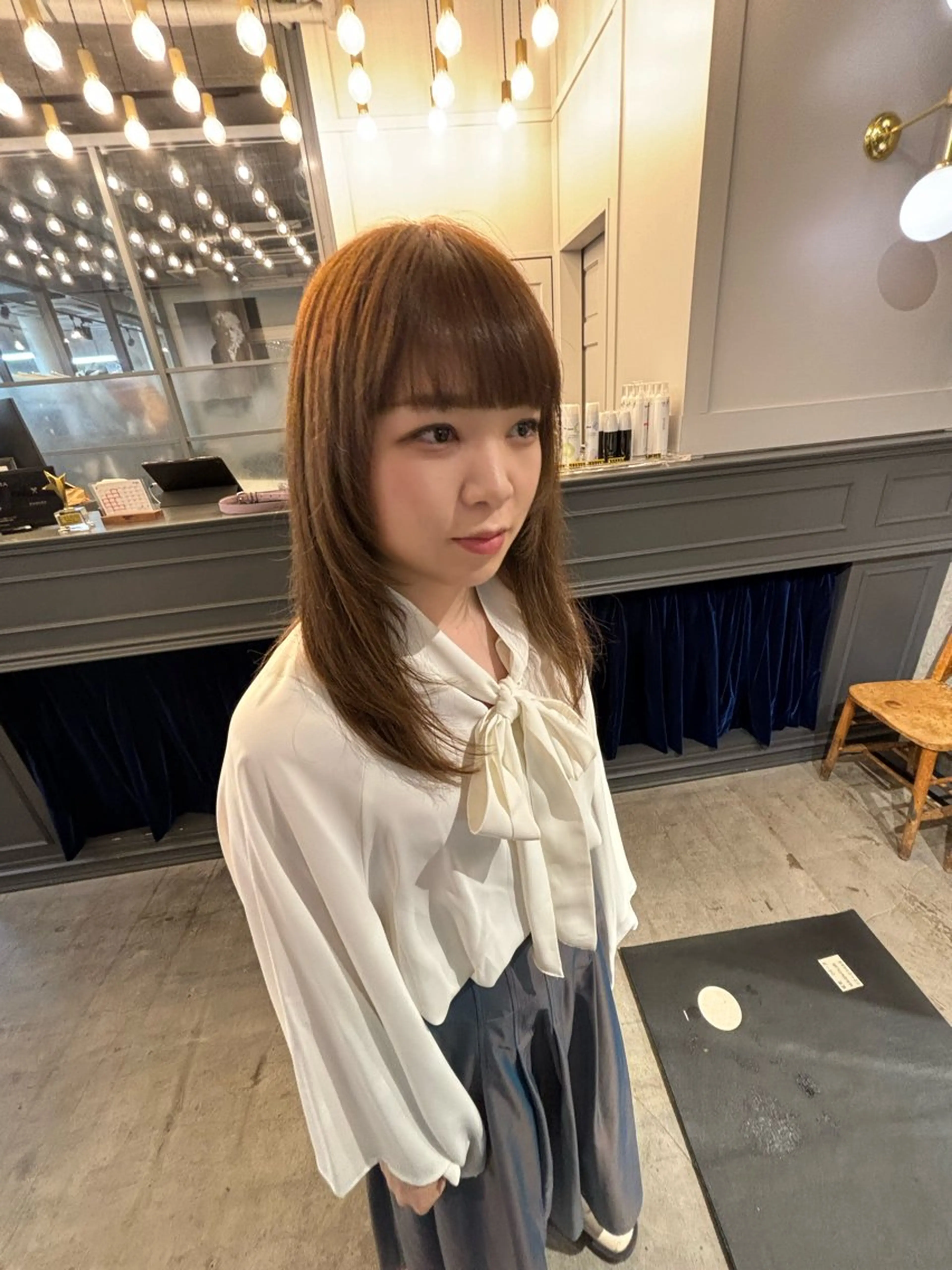 セミロング SHOTA ハイライト/パーマのヘアスタイル