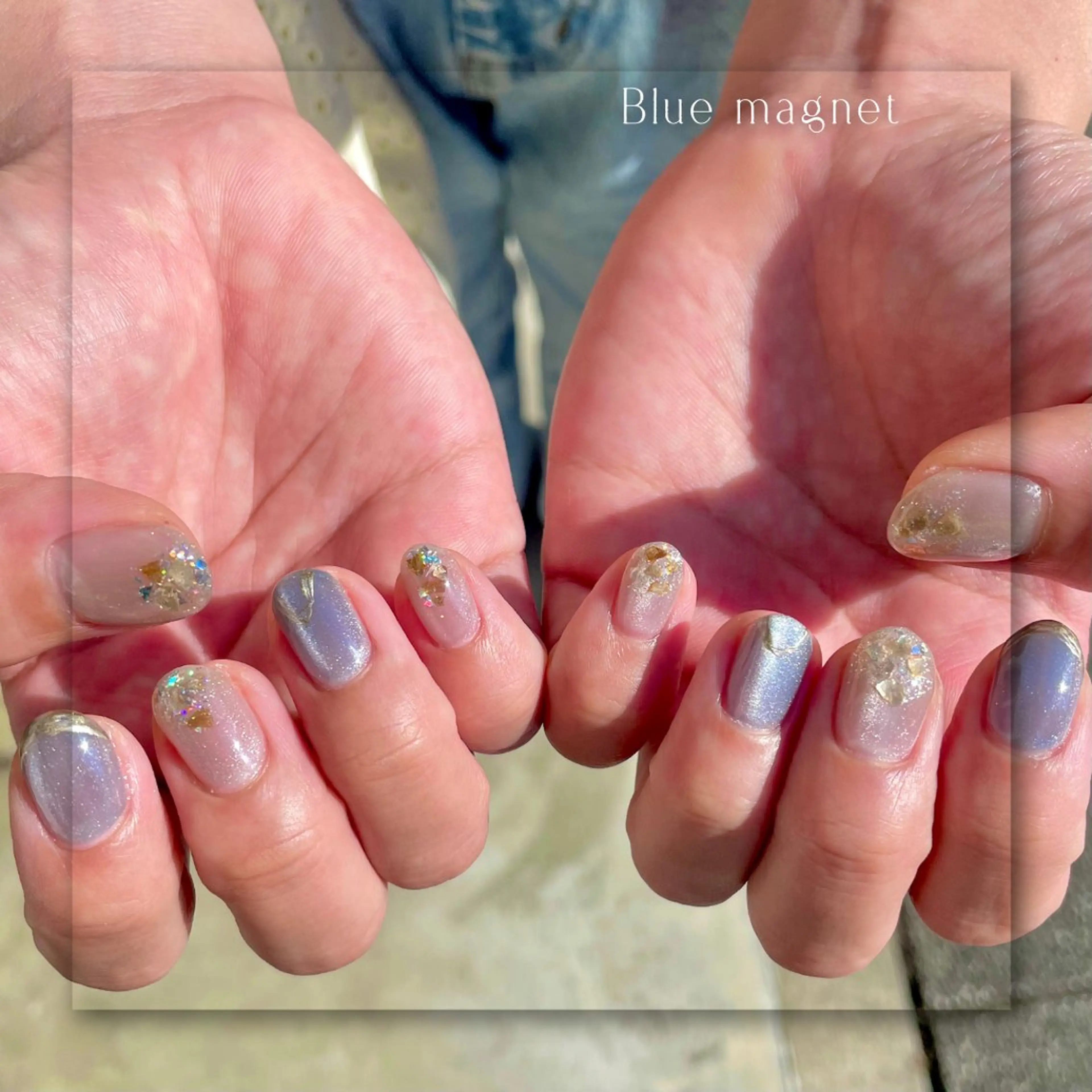 ネイル アートネイル ブルー フラワーネイル フットネイル フレンチネイル Seemly 千田町店所属・フラワーパラジェル 🌸シームリーエミのネイルデザイン