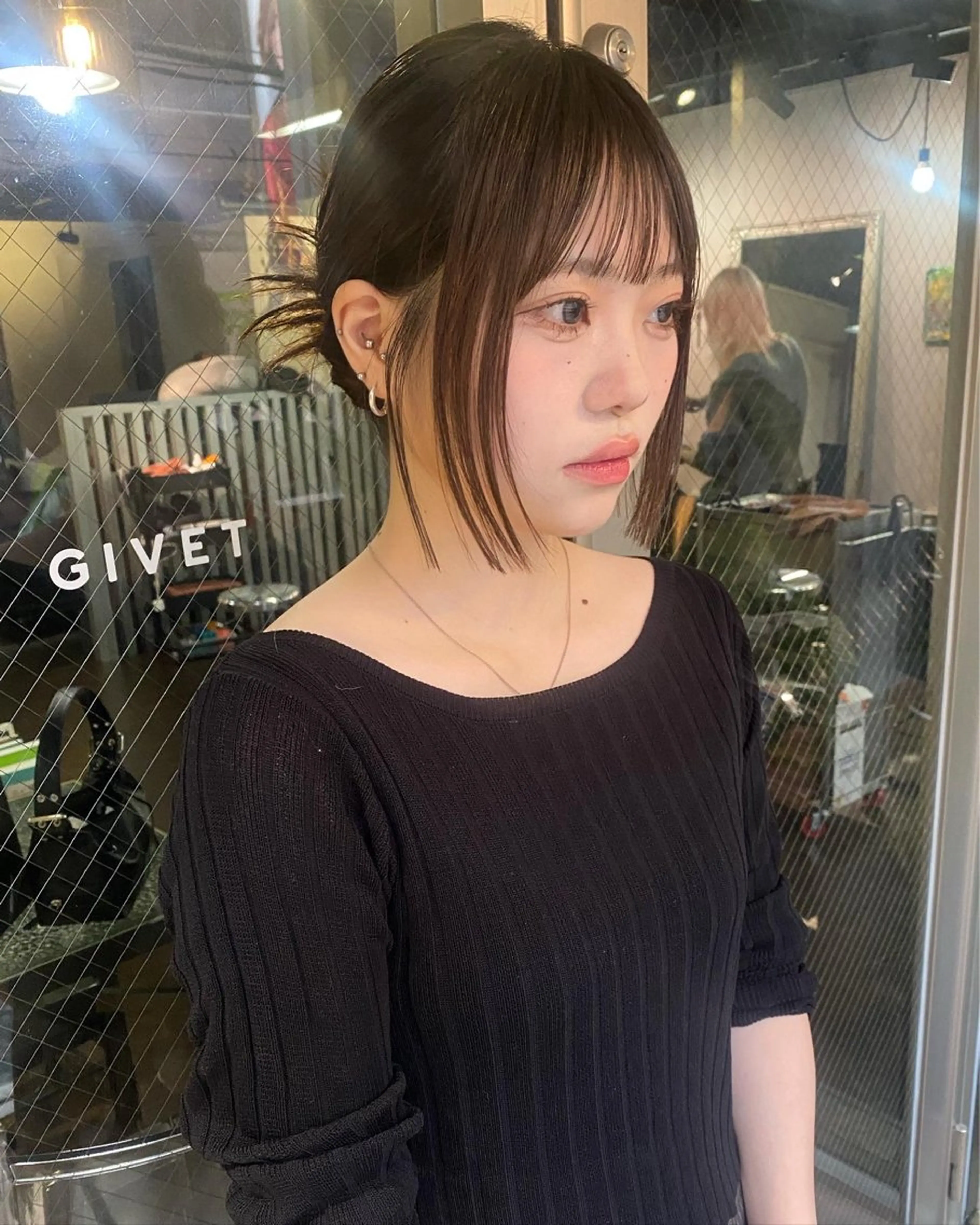 セミロング カラー ヘアアレンジ 姫カット GIVET (ジヴェ)所属・撮影モデル募集 🦋soemikaのヘアスタイル