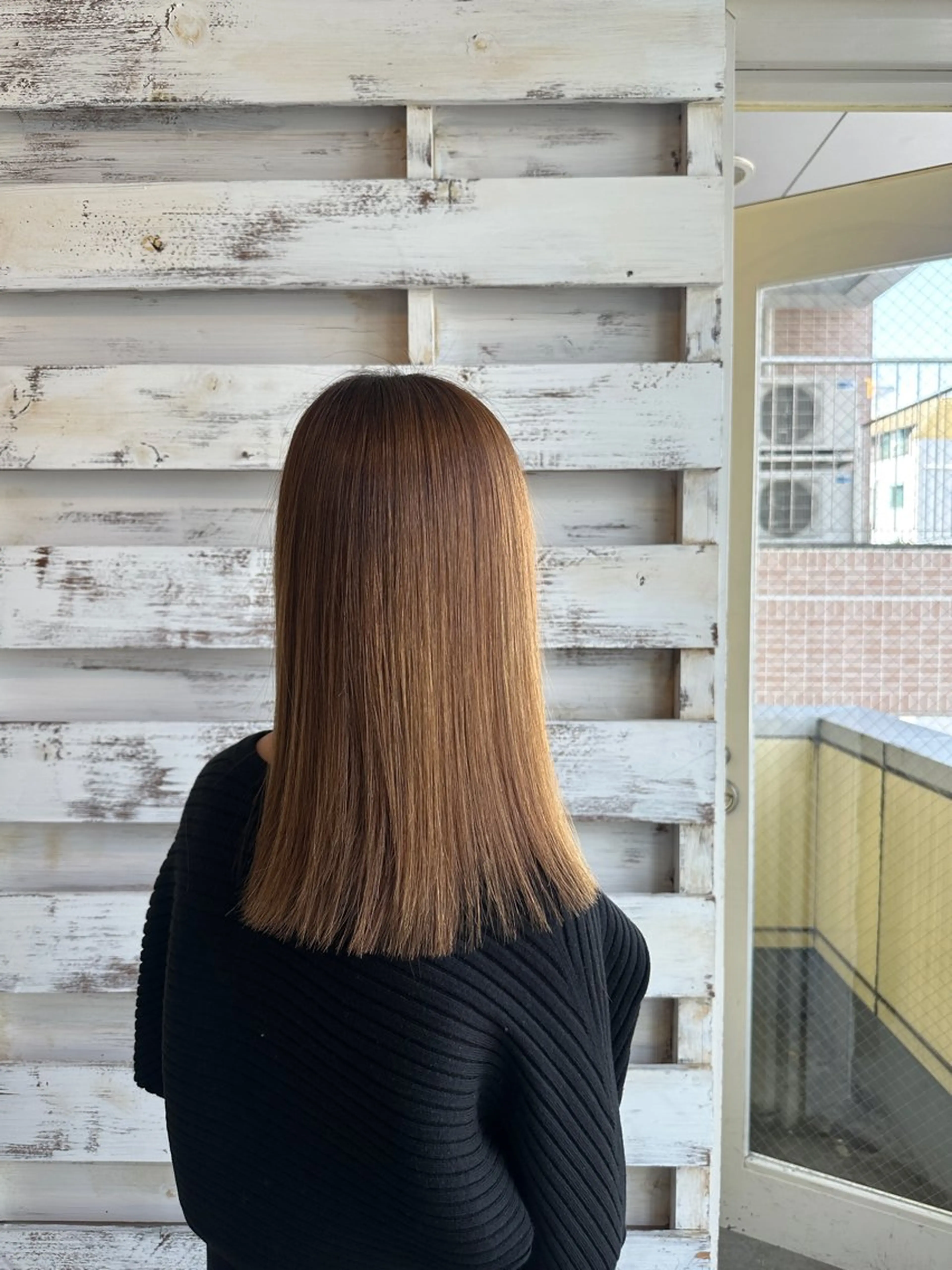 セミロング パーマ 縮毛矯正 カット 縮毛矯正 Y U  Iのヘアスタイル