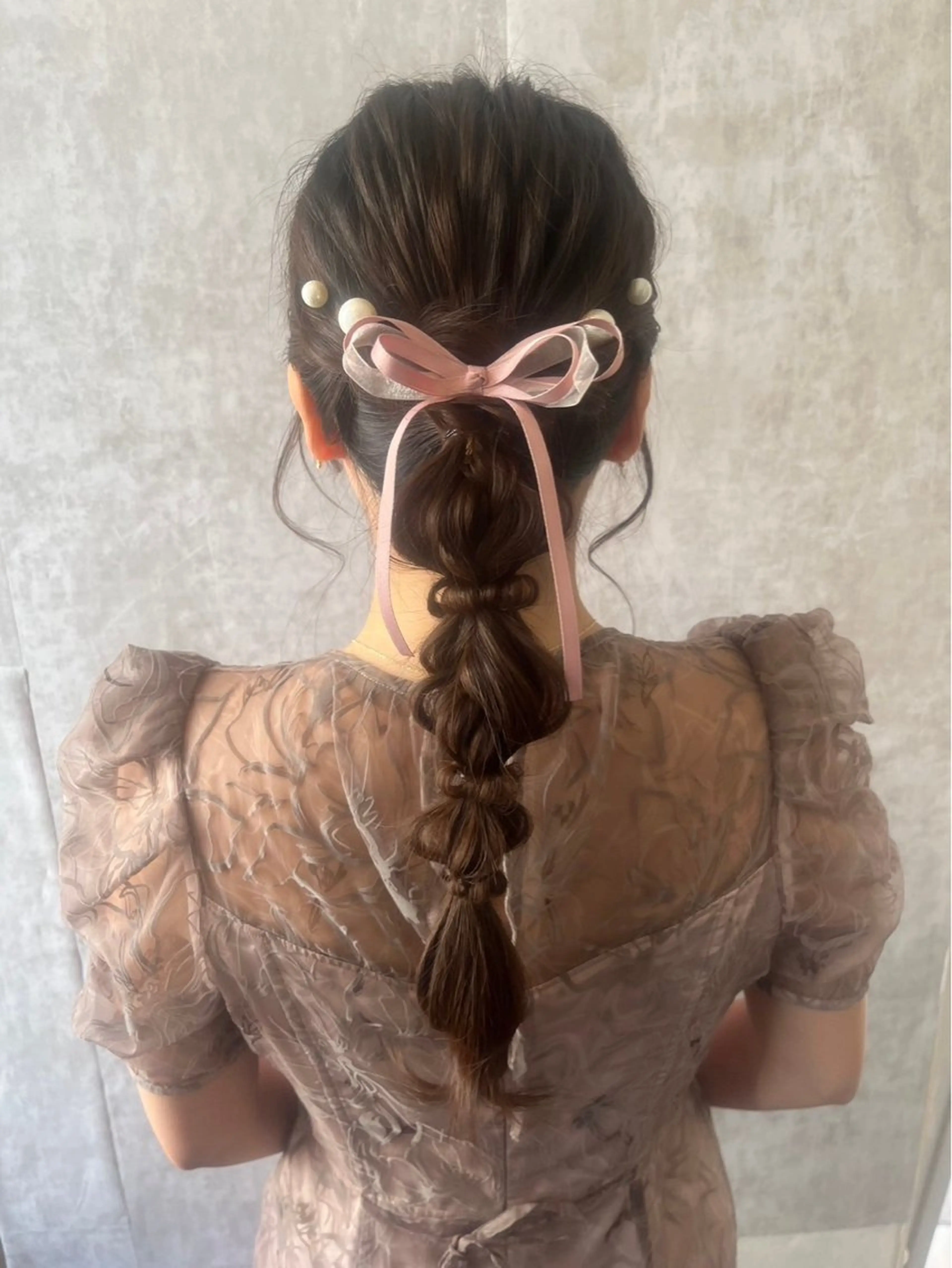 ロング ヘアアレンジ 暖色カラー❤️横浜 エクステらん🦖のヘアスタイル