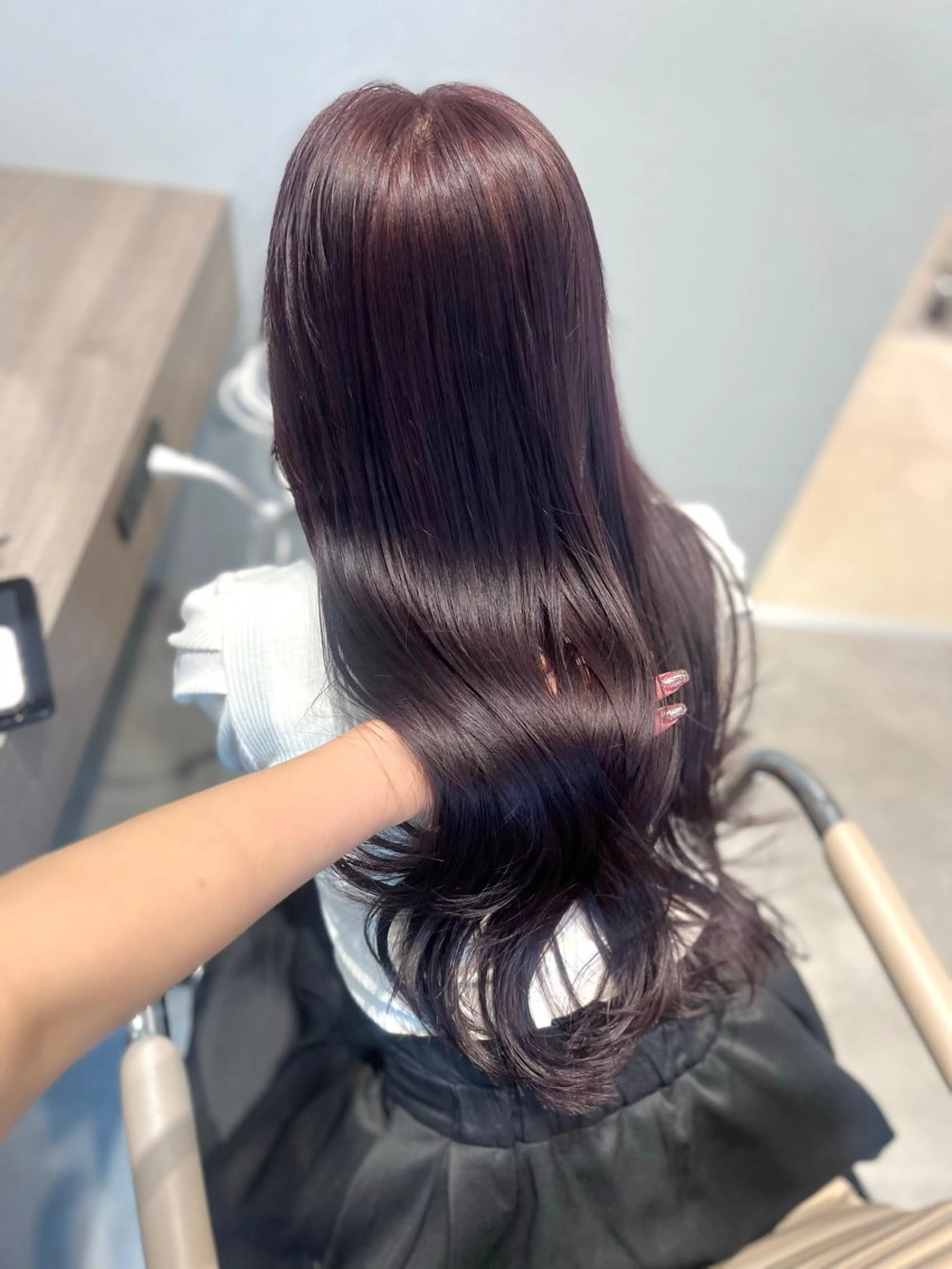 ロング ヘアカラー トリートメント ヘアセット RIKO👼🏻💓 韓国ガーリーのヘアスタイル