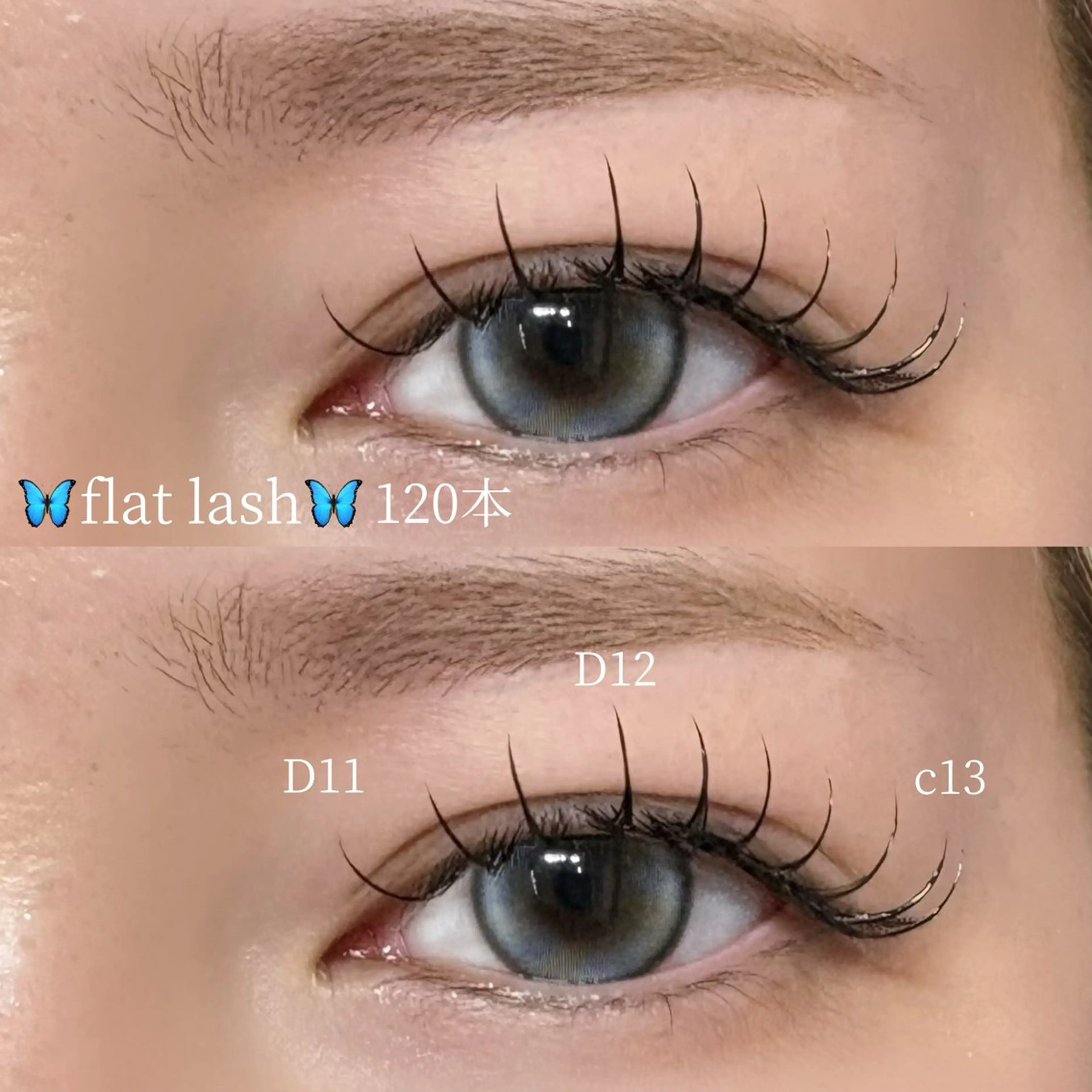 🌟当日限定🌟【マツエク】フラットラッシュ120本（オフ込み）🎀➕美容コーティング付き🩵束感仕上げ🩵の写真