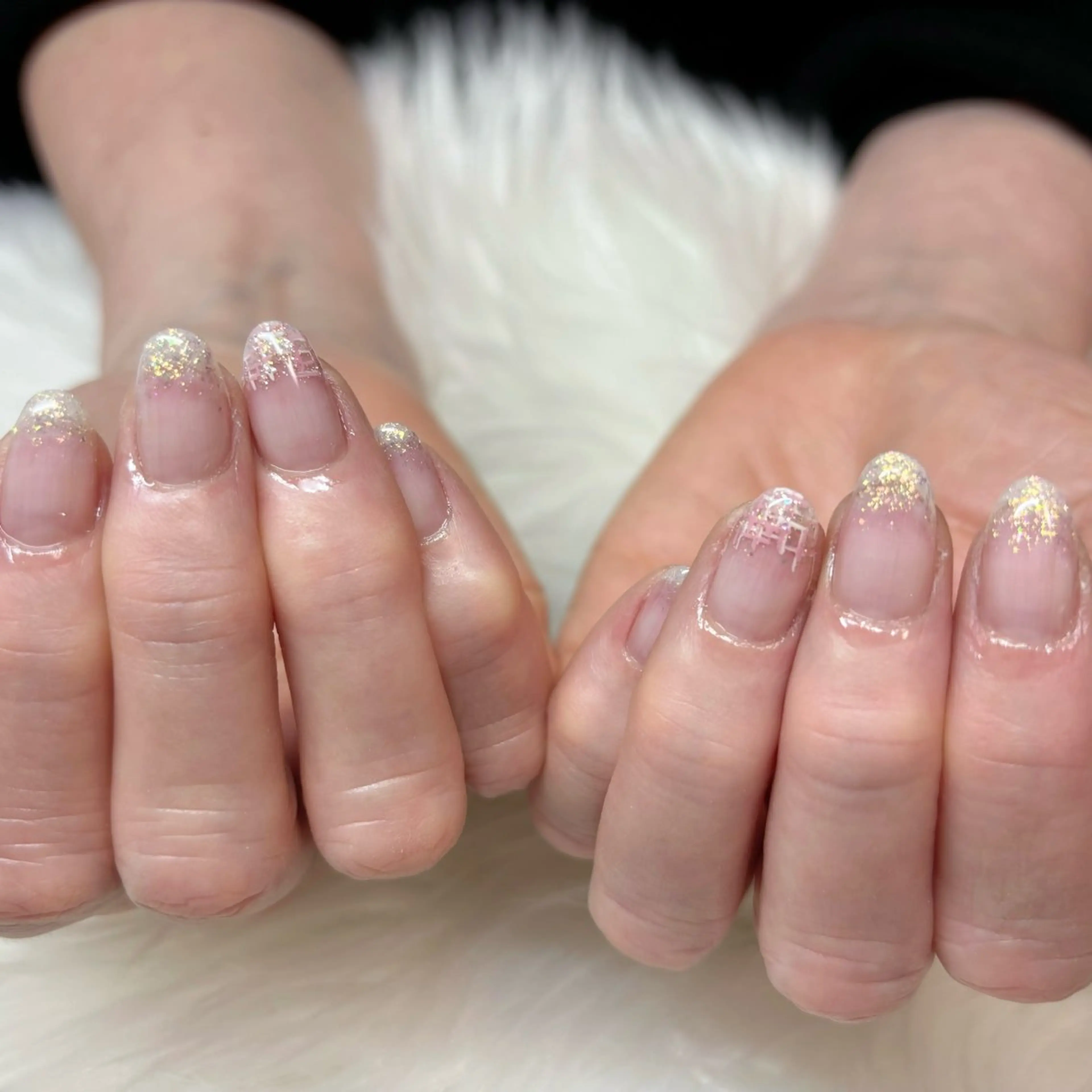 ネイル ラメ(グリッター) ラメグラデーション ツイードネイル Yappy kurumiのネイルデザイン