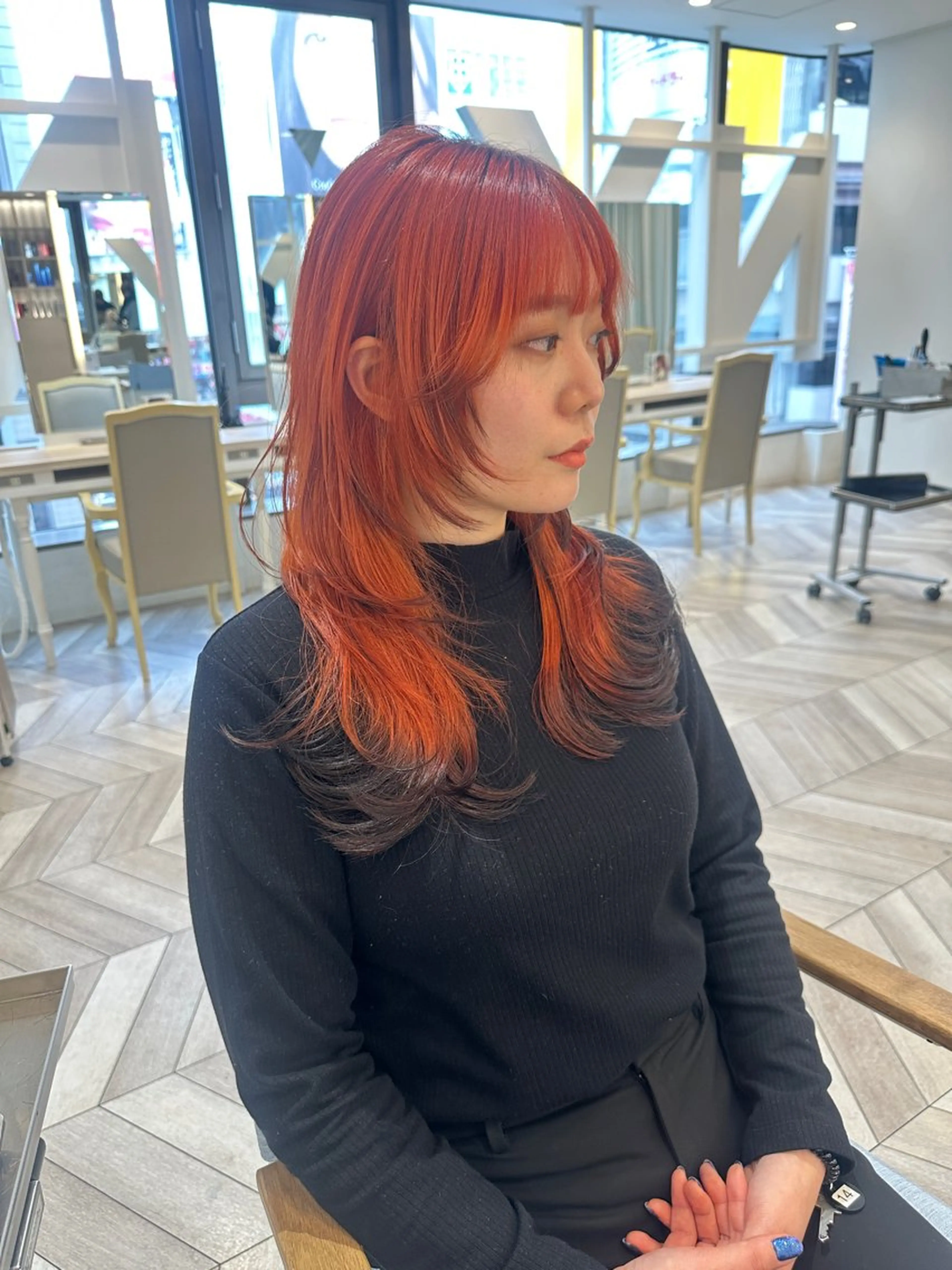 ロング ベージュ/インナー カラー🤍Rieのヘアスタイル