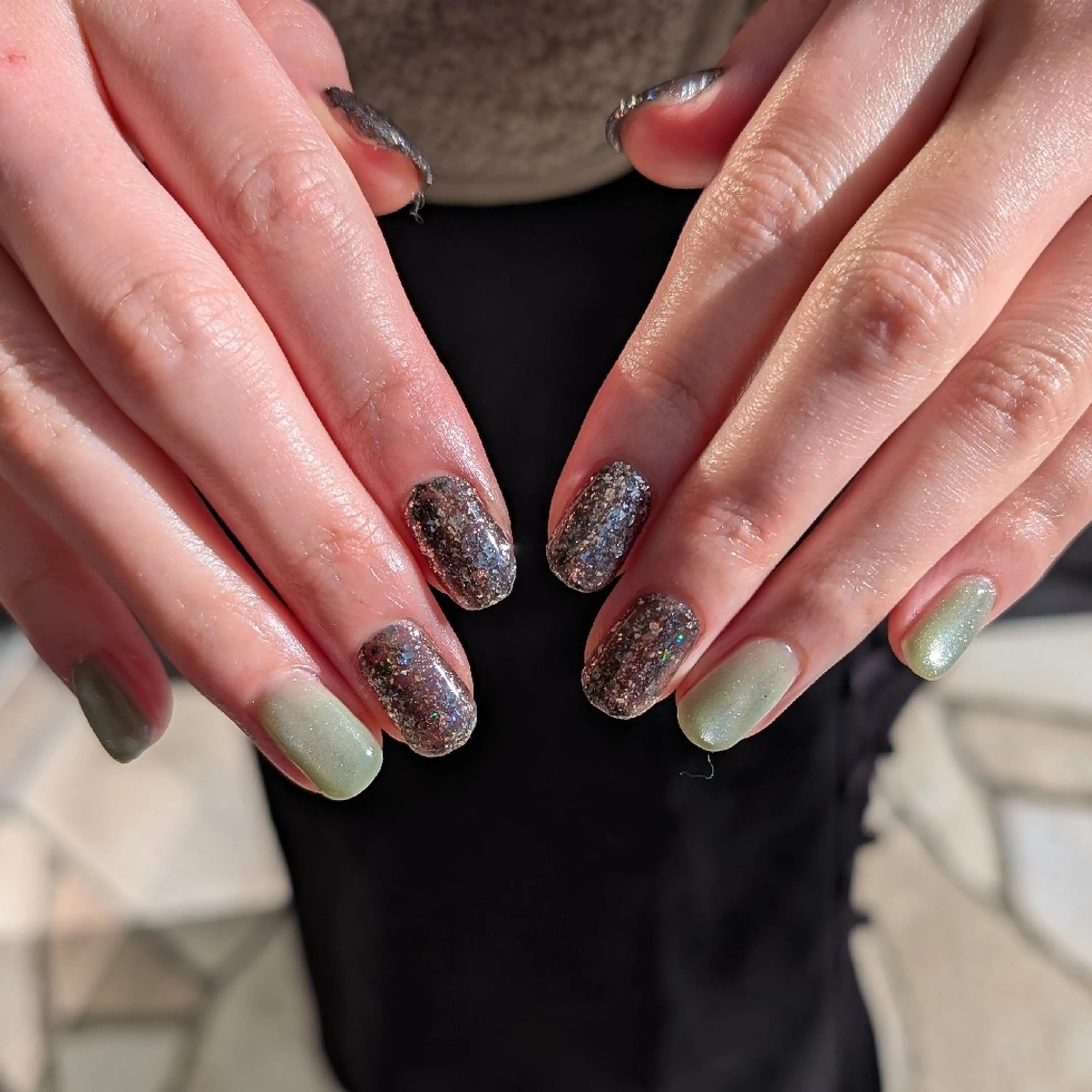 ネイル ラメ(グリッター) ハンドネイル ナリタ・ マミのネイルデザイン