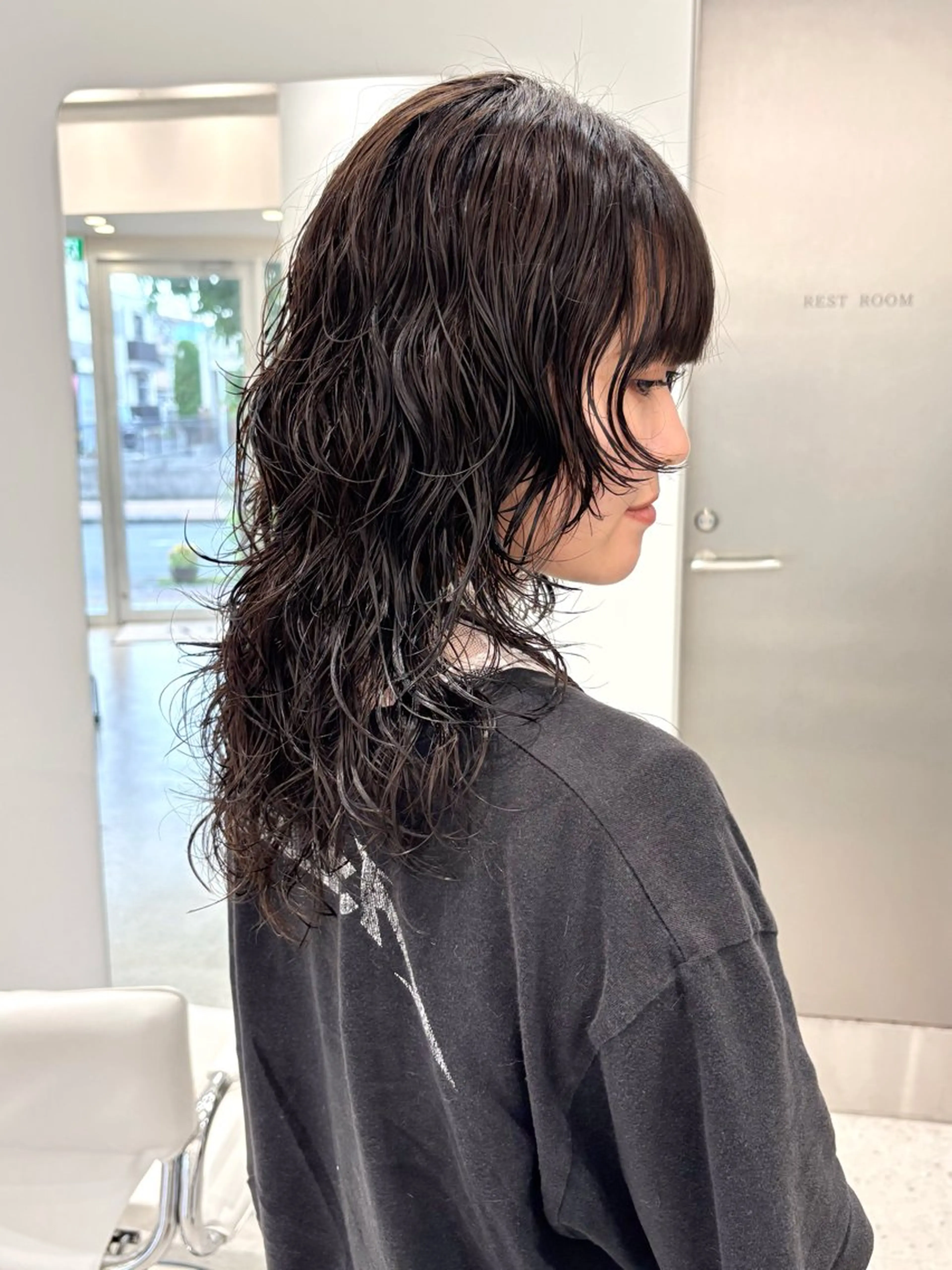 セミロング パーマ カット パーマ すぎもと さき⚡️ 朝ラク･*パーマのヘアスタイル