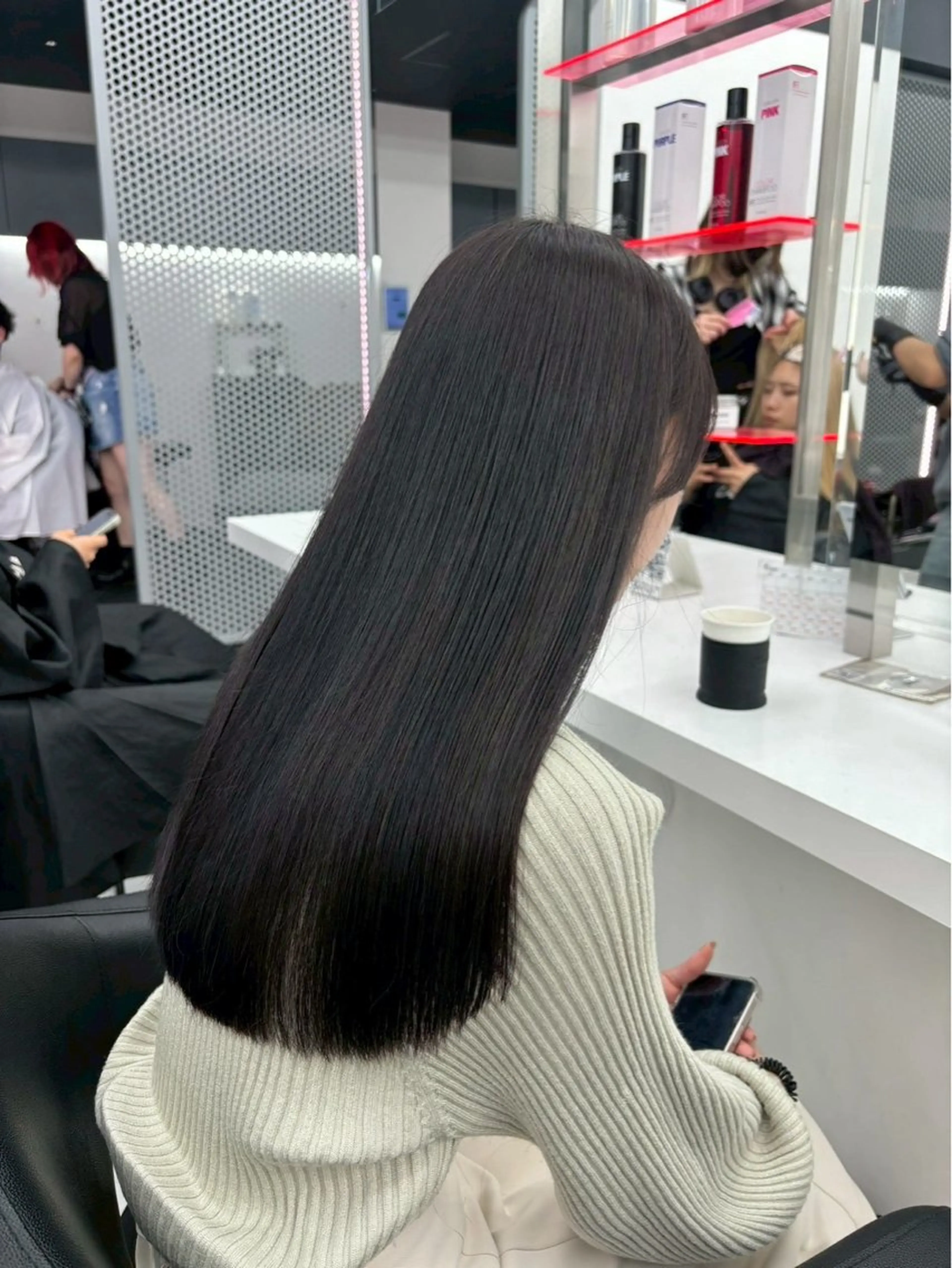 ロング カラー ヘアアレンジ カット 縮毛矯正 韓国ヘア/赤み消し /大人透明感🫧のヘアスタイル