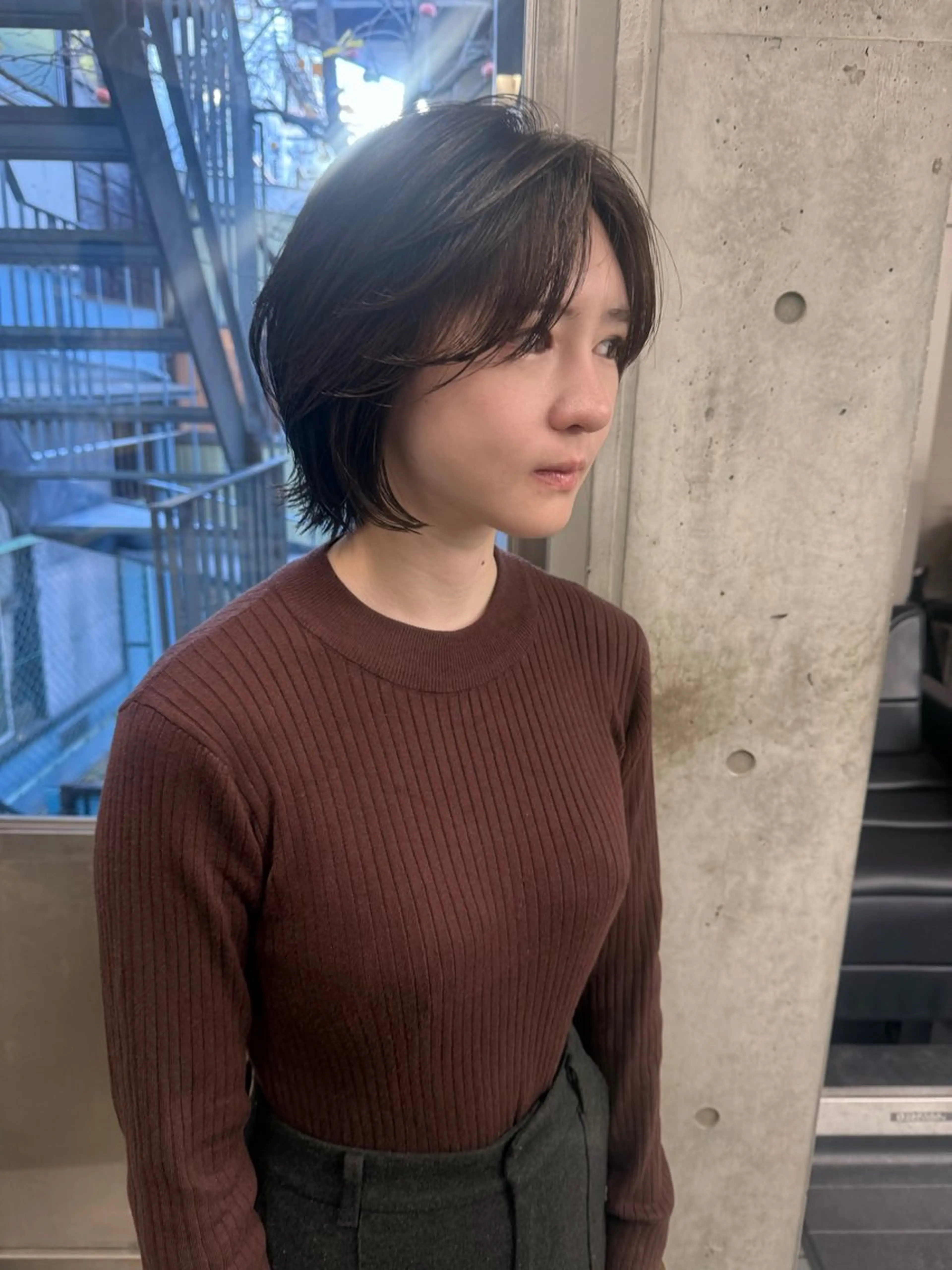 ショート ショートボブ アッシュ ケアカラー ボブ ショートヘア カット レイヤー/梅田/ HIKARU🍀のヘアスタイル