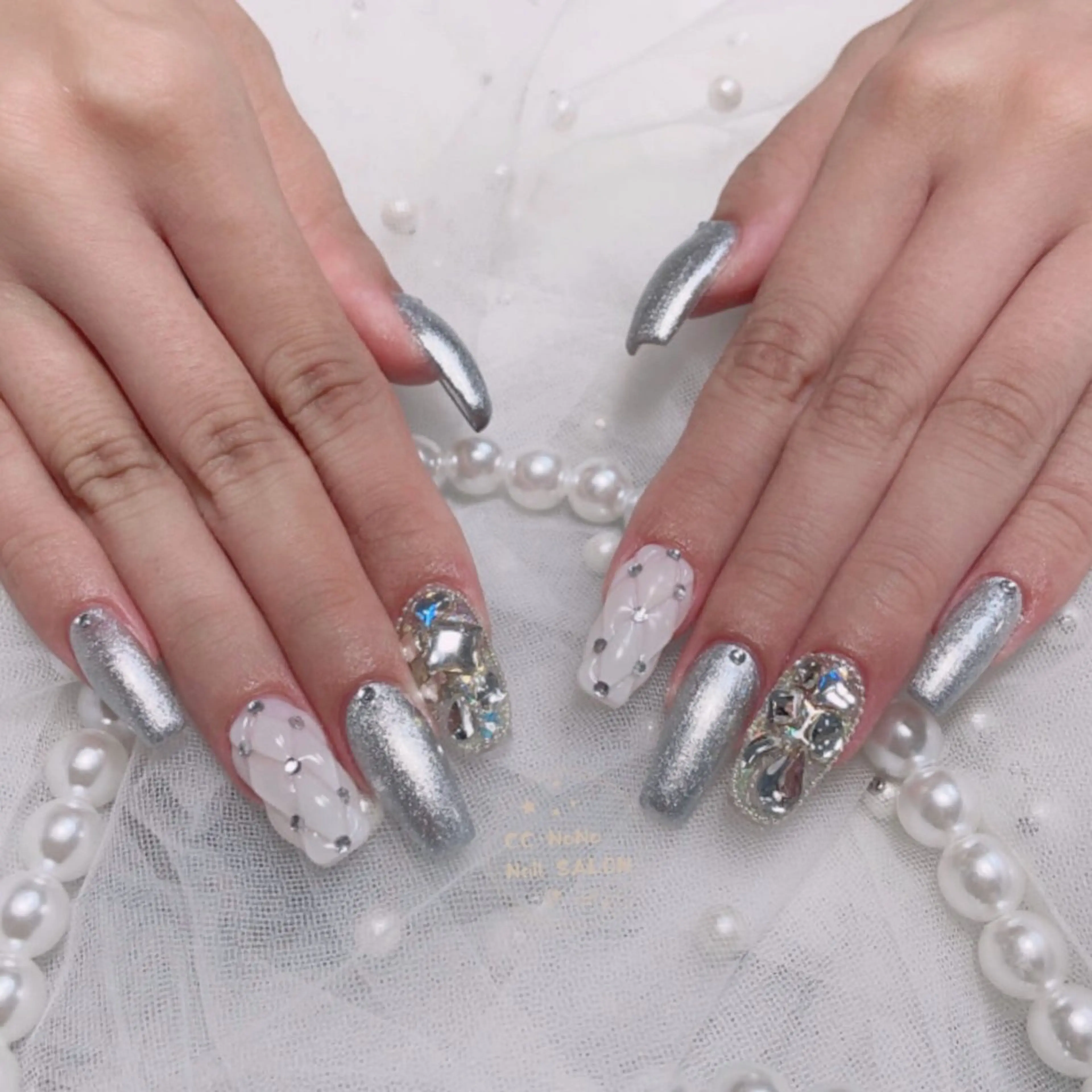 ネイル キラキラネイル スカルプネイル ハンドネイル CCNaNaスカルプ 長さだし専門💎Yoのネイルデザイン