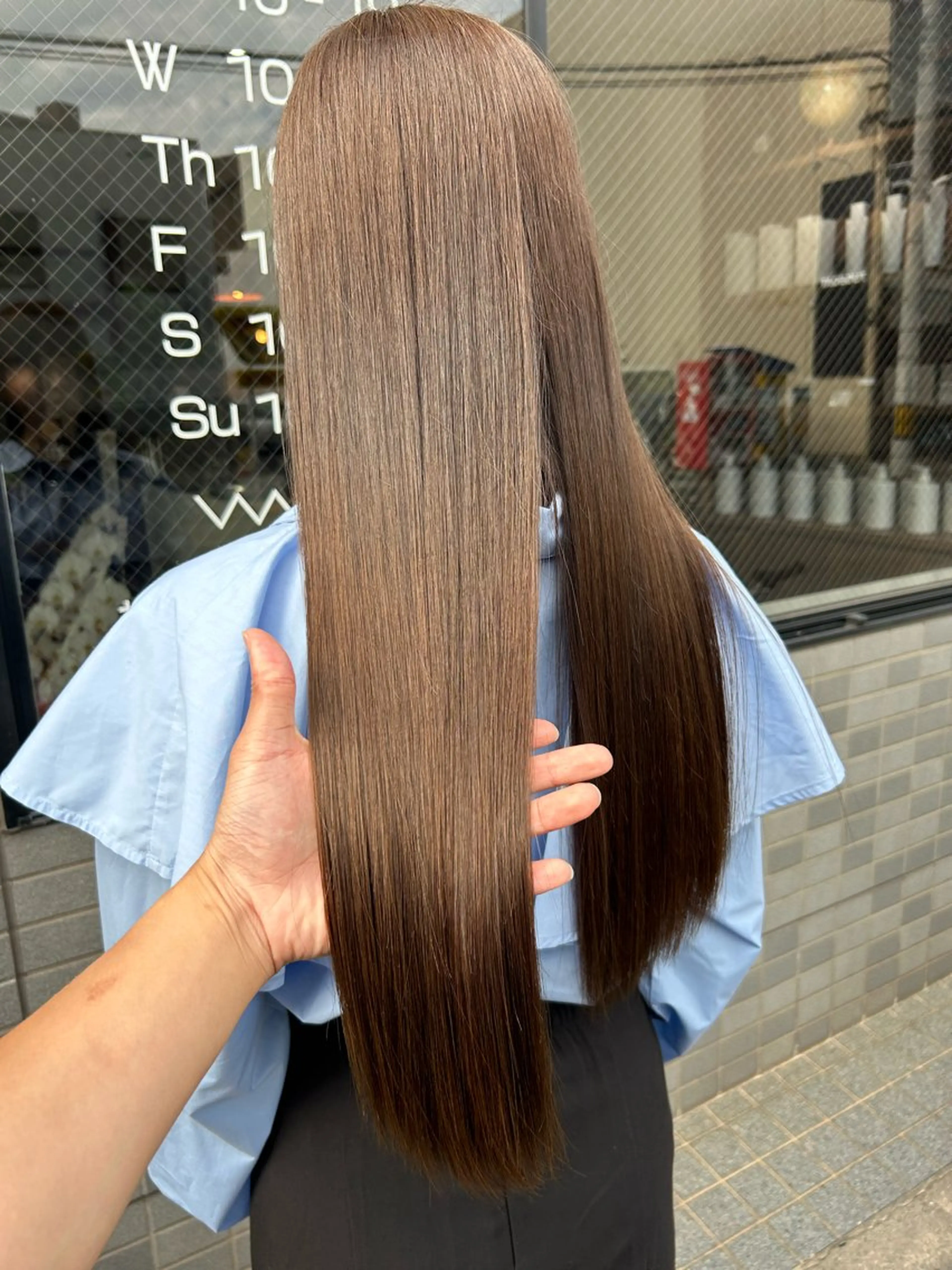 ロング カラー 髪質改善 縮毛矯正 トリートメント (h)wim ウィムのヘアスタイル