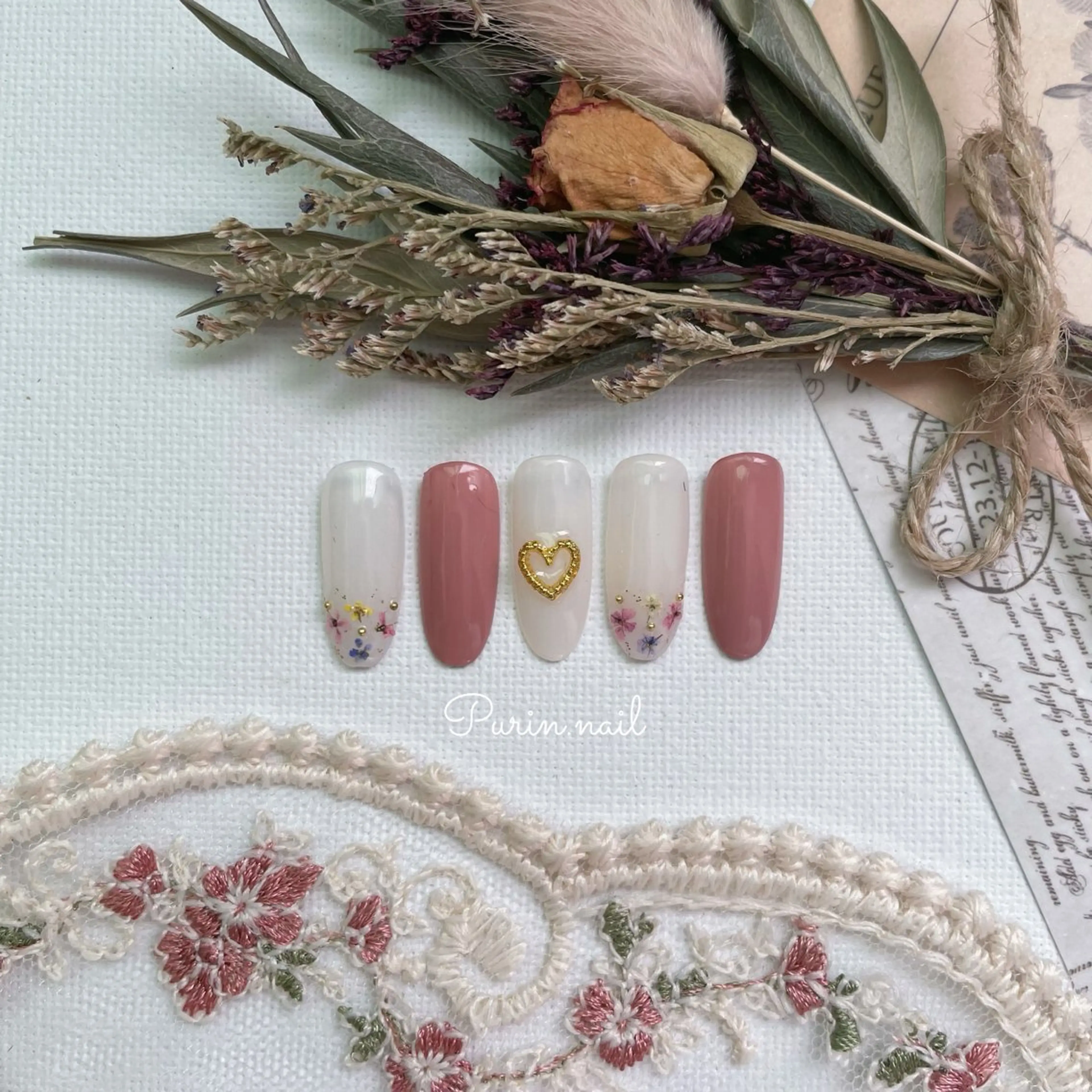 ネイル フラワーネイル 春ネイル Nails by Purin🍮のネイルデザイン