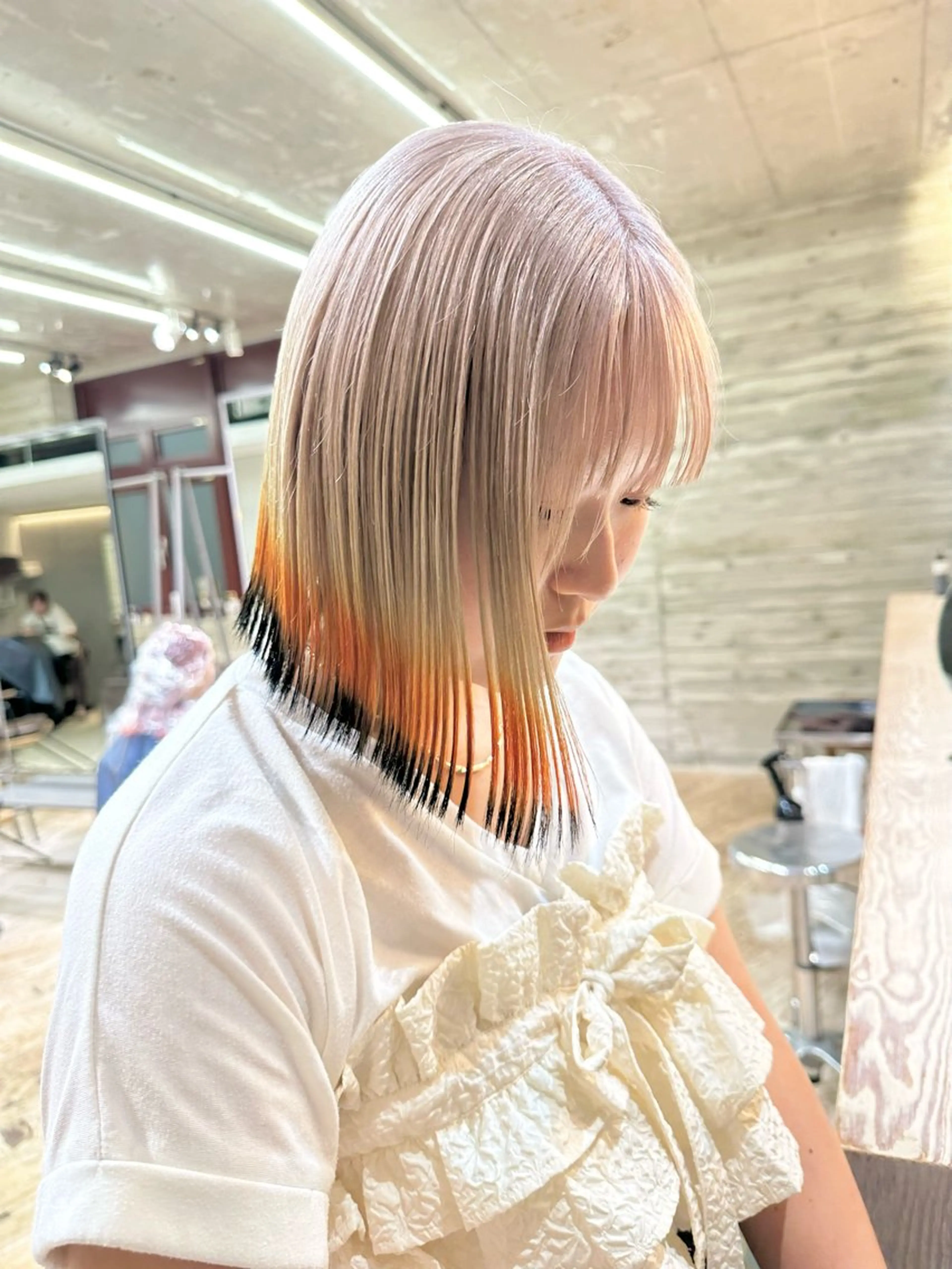 ショート カラー デザインカラー ヘアカラー トリートメント ヘッドスパ ヘアセット kai .のヘアスタイル