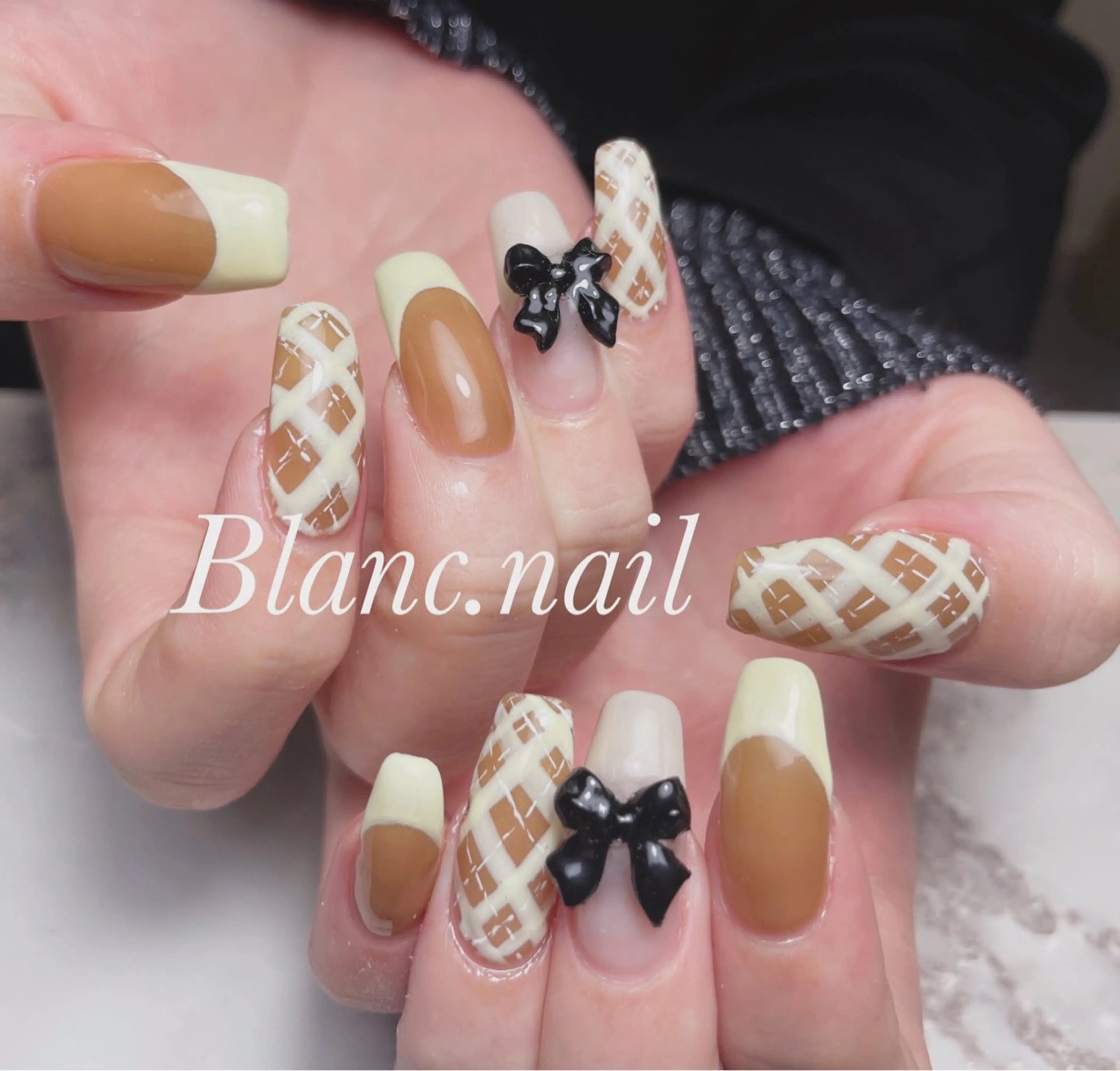 ネイル ジェルネイル 持ち込み ニュアンスネイル パラジェル リボン ハンドネイル BLANCEnail所属・BLANCnail yuuのネイルデザイン