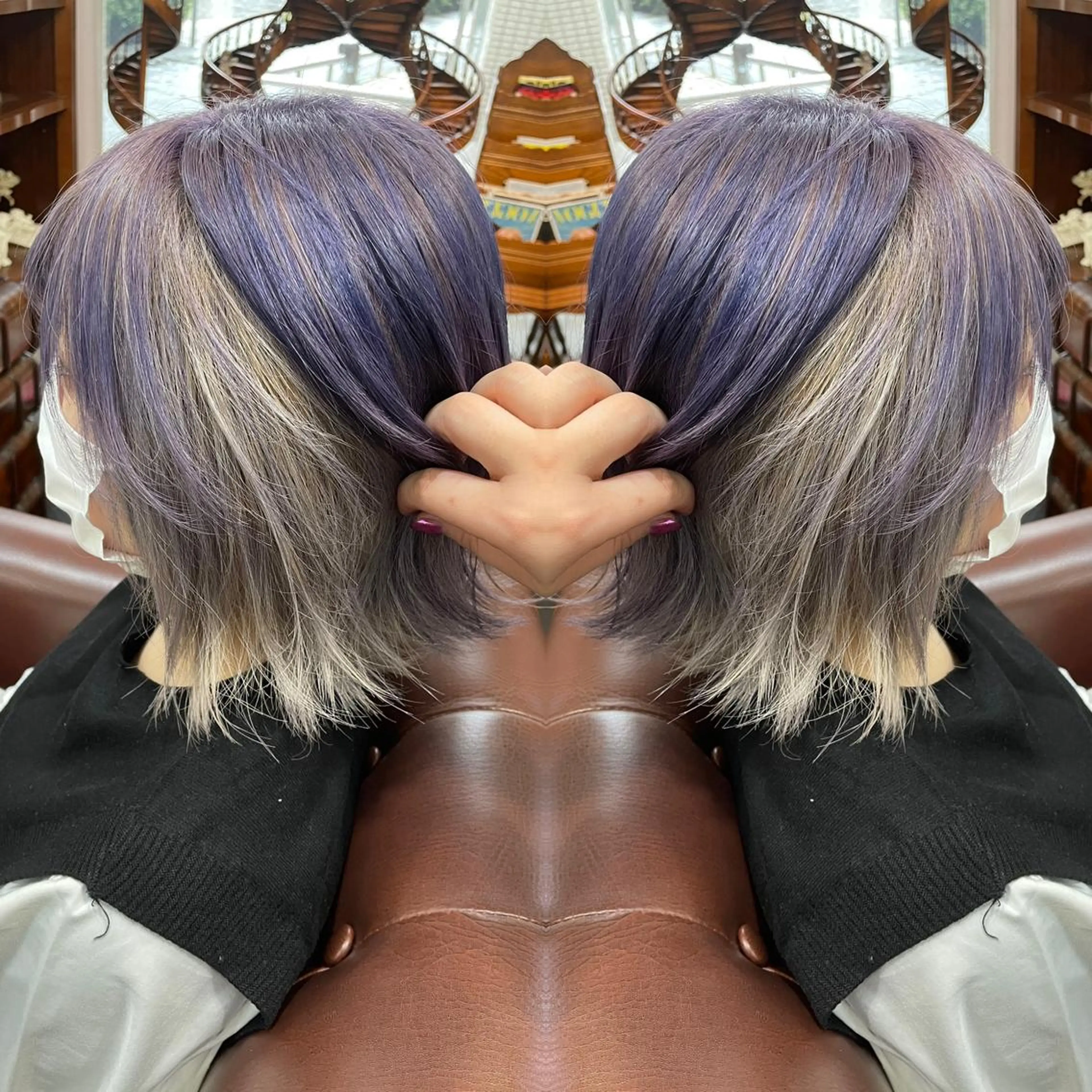 ミディアム カラー ハイトーンカラー インナーカラー 👑派手髪/カット 👑ANRYのヘアスタイル