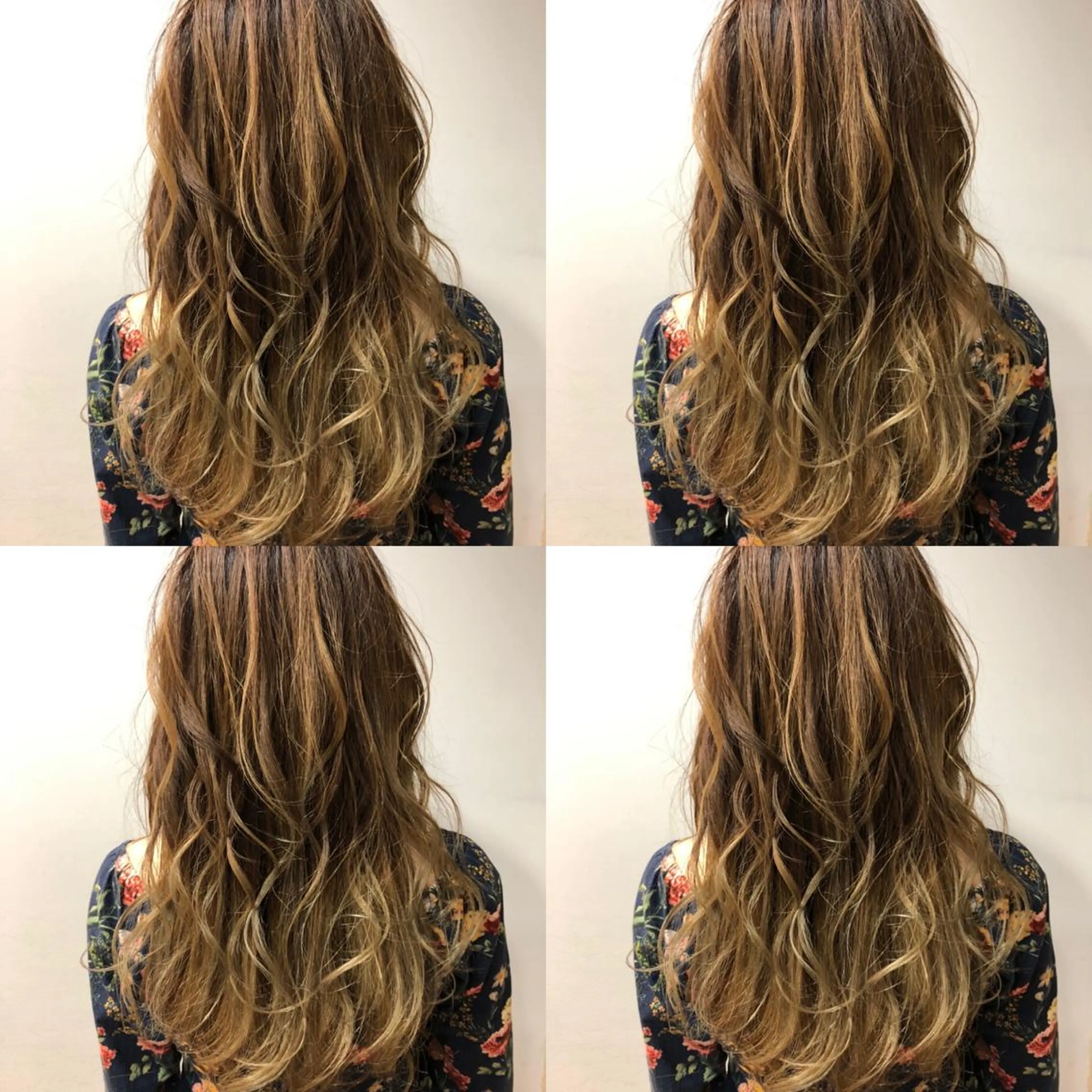 ロング カラー パーマ バレイヤージュ レイヤーカット サラジュ西宮北口店所属・妹尾 駿のヘアスタイル