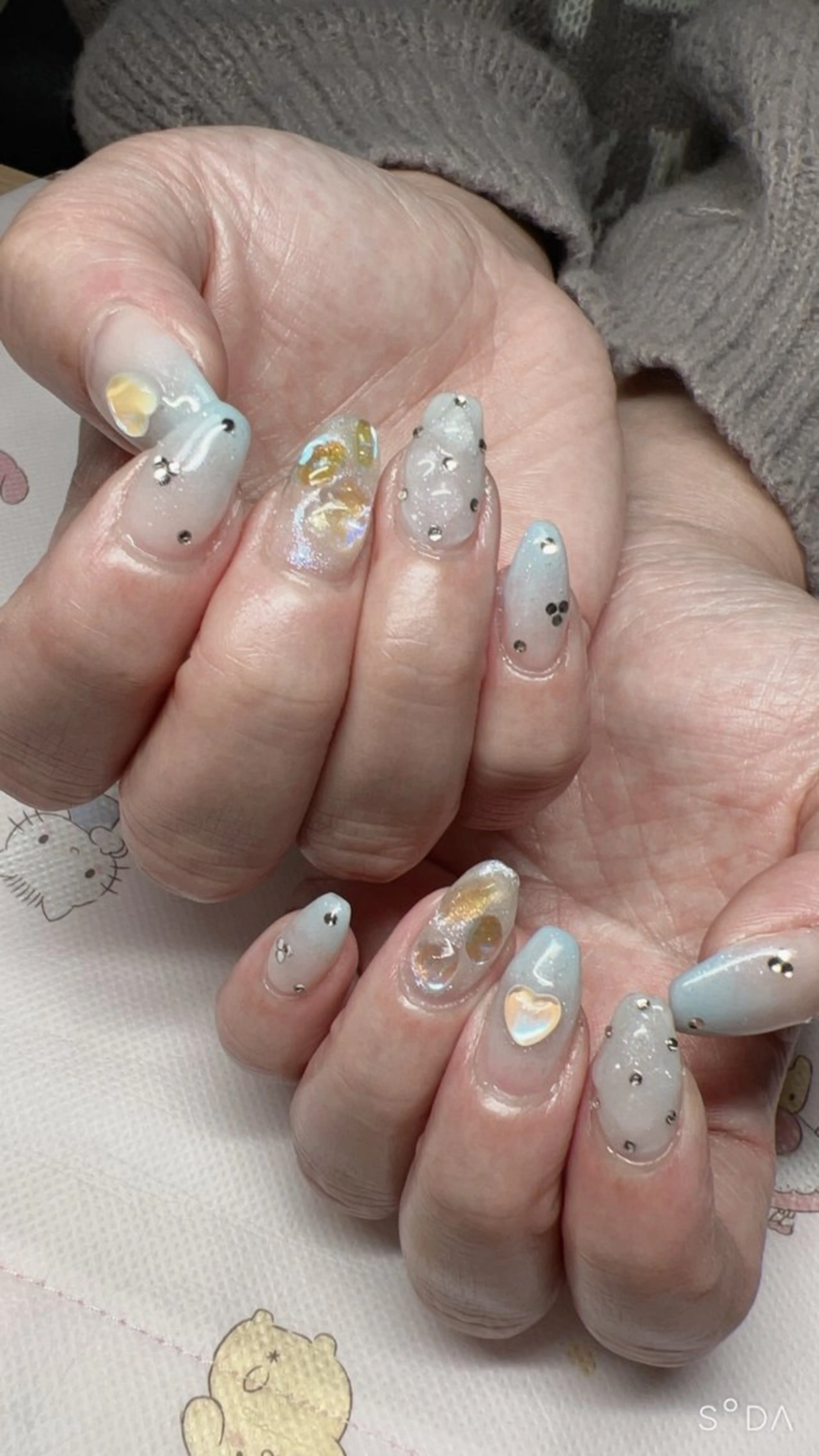 ネイル グラデーション 水色 セプトネイル西大寺店 香取のネイルデザイン