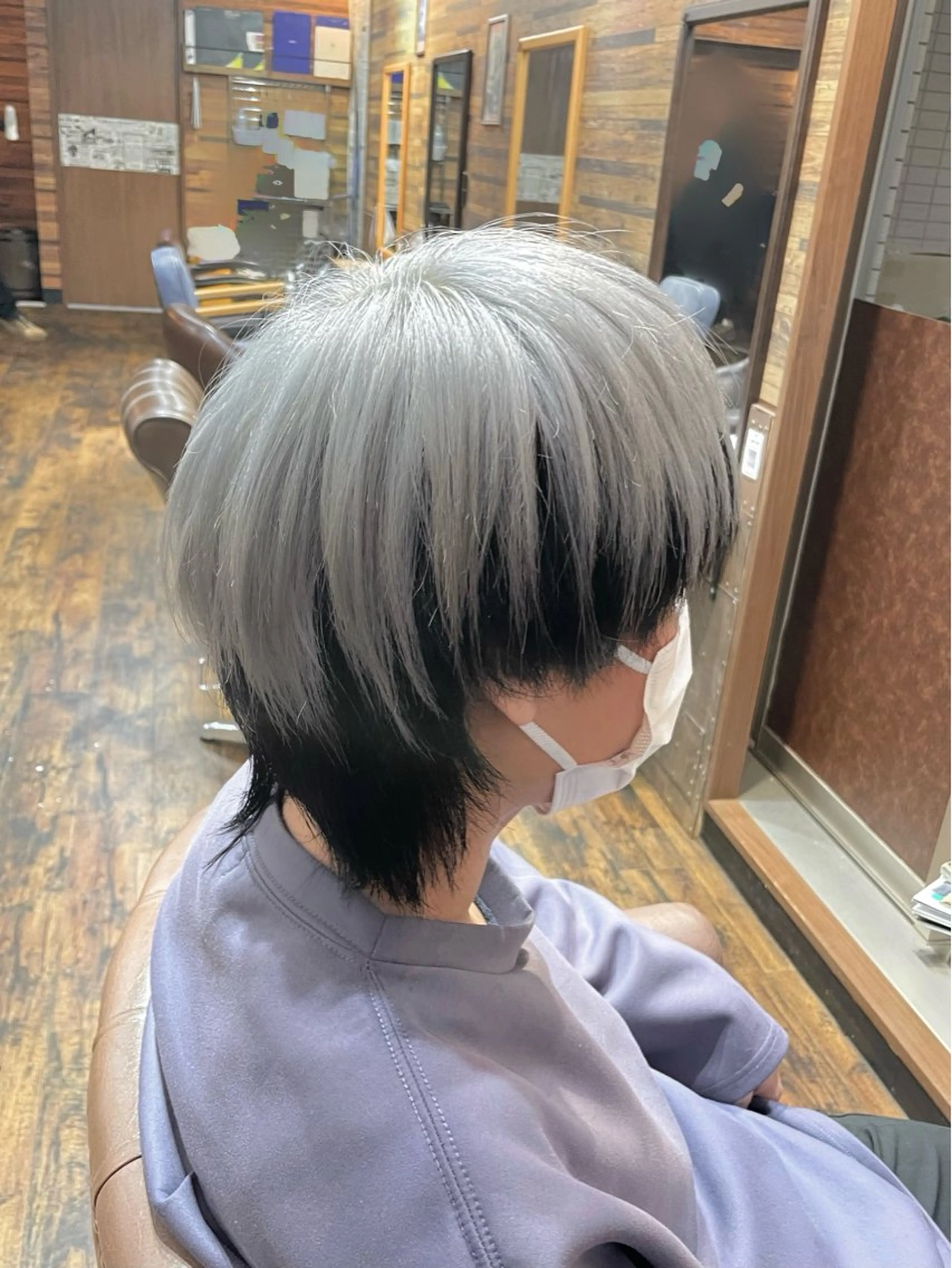 ミディアム カラー メンズ マッシュ メンズウルフカット ウルフカット カット ヘアカラー トリートメント 髪質改善/ショート/ メンズカット/KAiのヘアスタイル