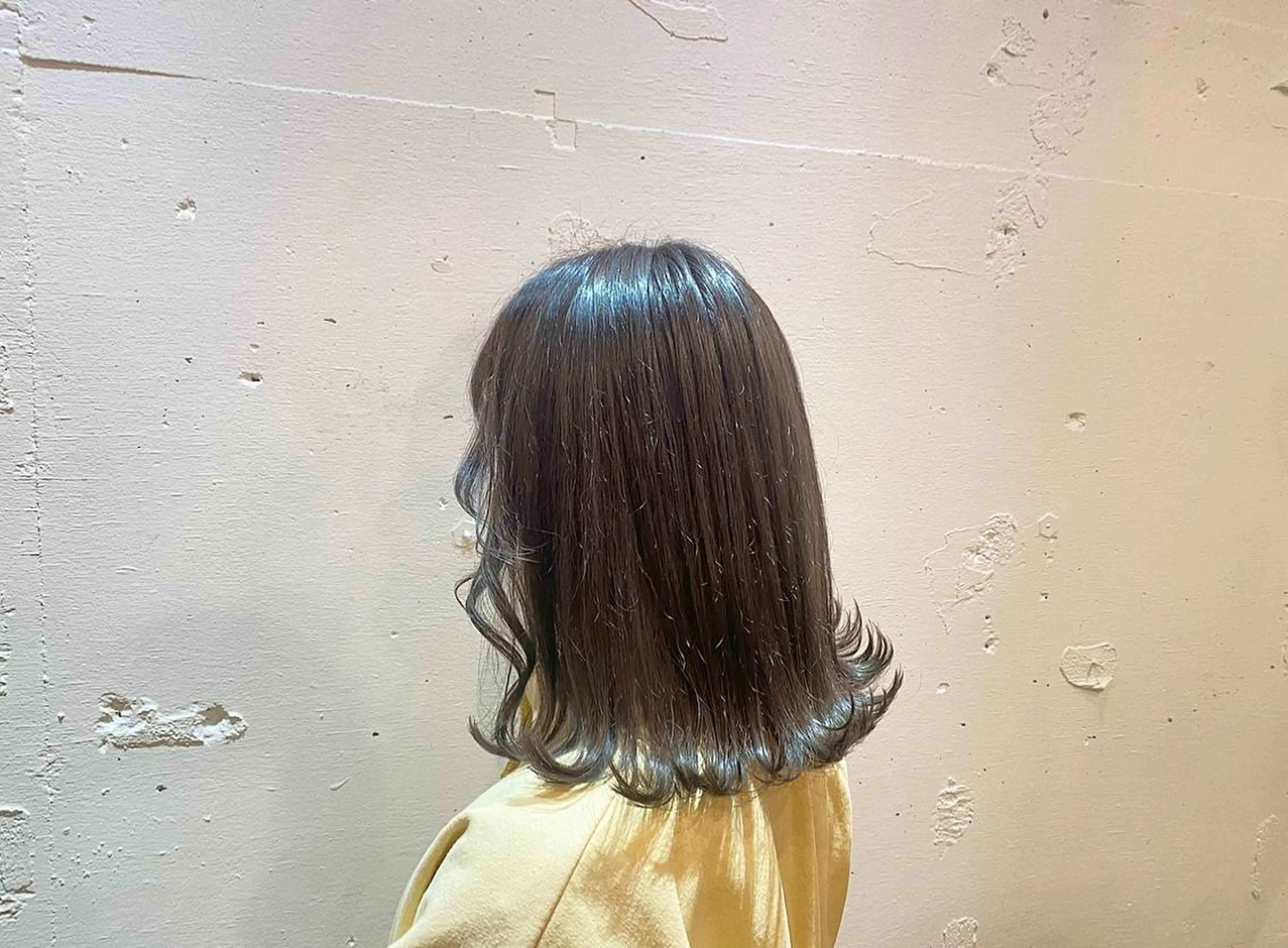 ミディアム カラー グレージュ ヘアカラー たなか もえなのヘアスタイル