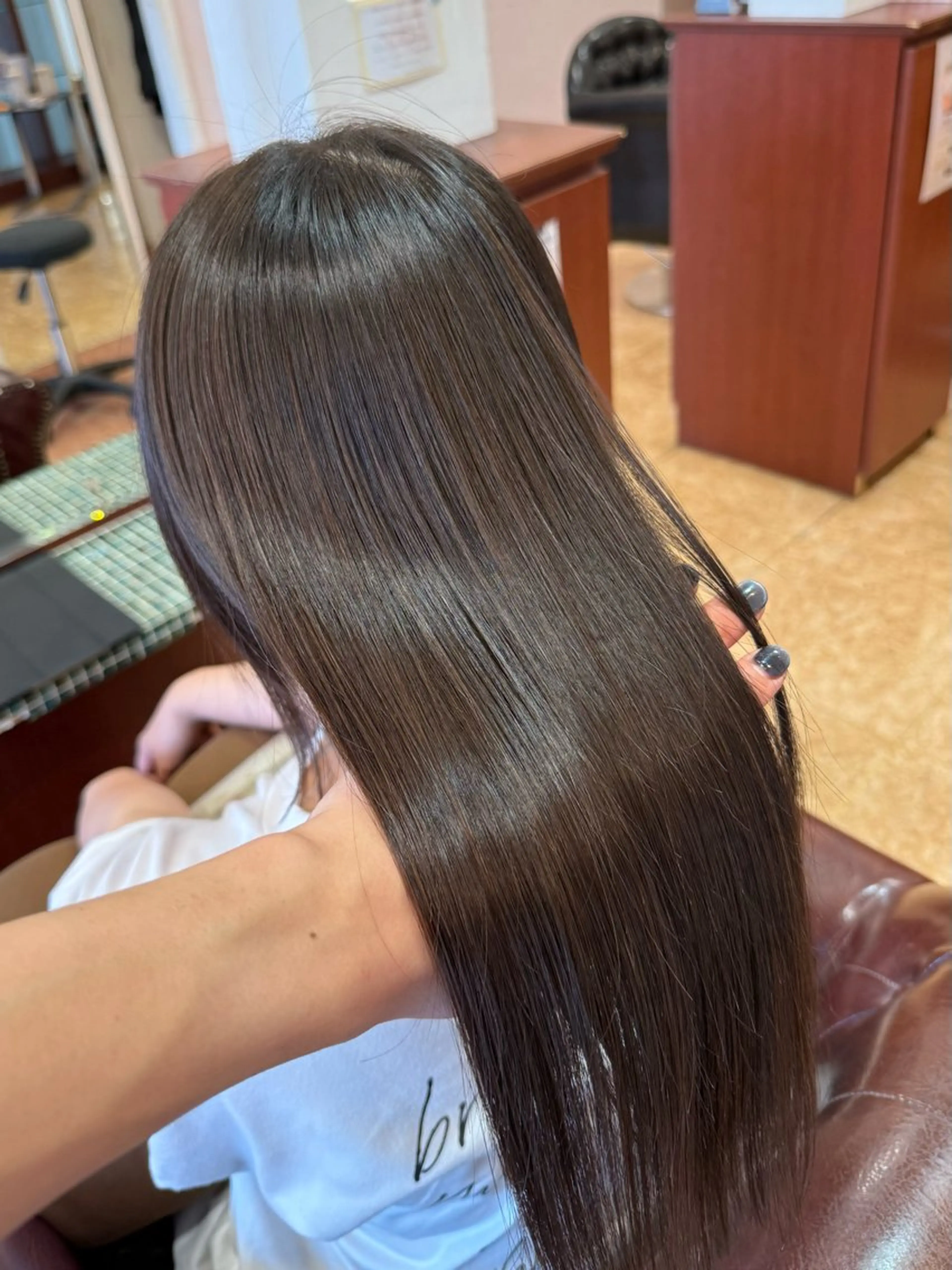 セミロング セミロングパーマ 髪質改善 縮毛矯正 BRANCHÈ海 /髪質改善/透明感のヘアスタイル