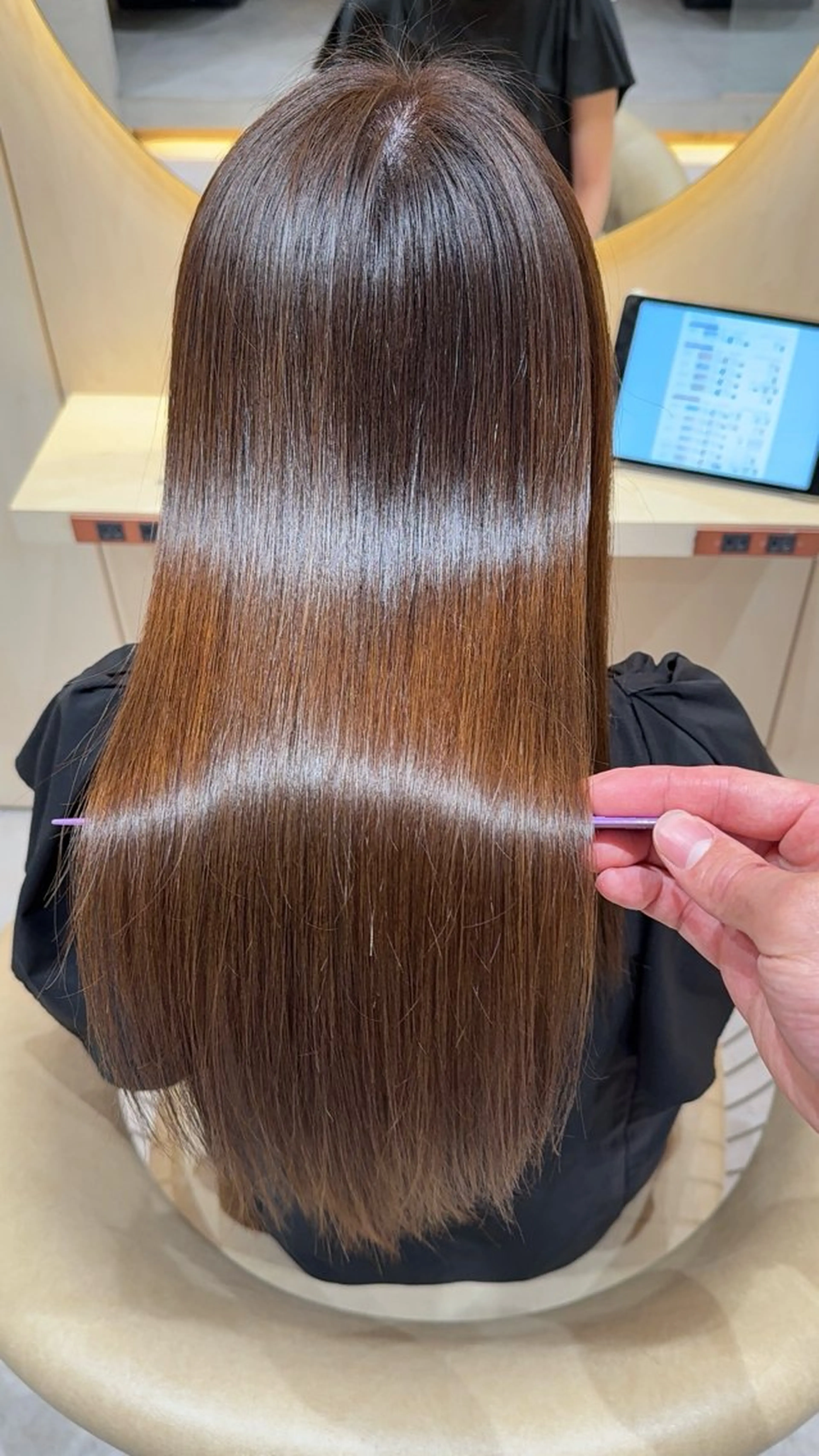 ロング カラー カット ヘアカラー 縮毛矯正 レイヤー❣️縮毛矯正 川村利幸のヘアスタイル