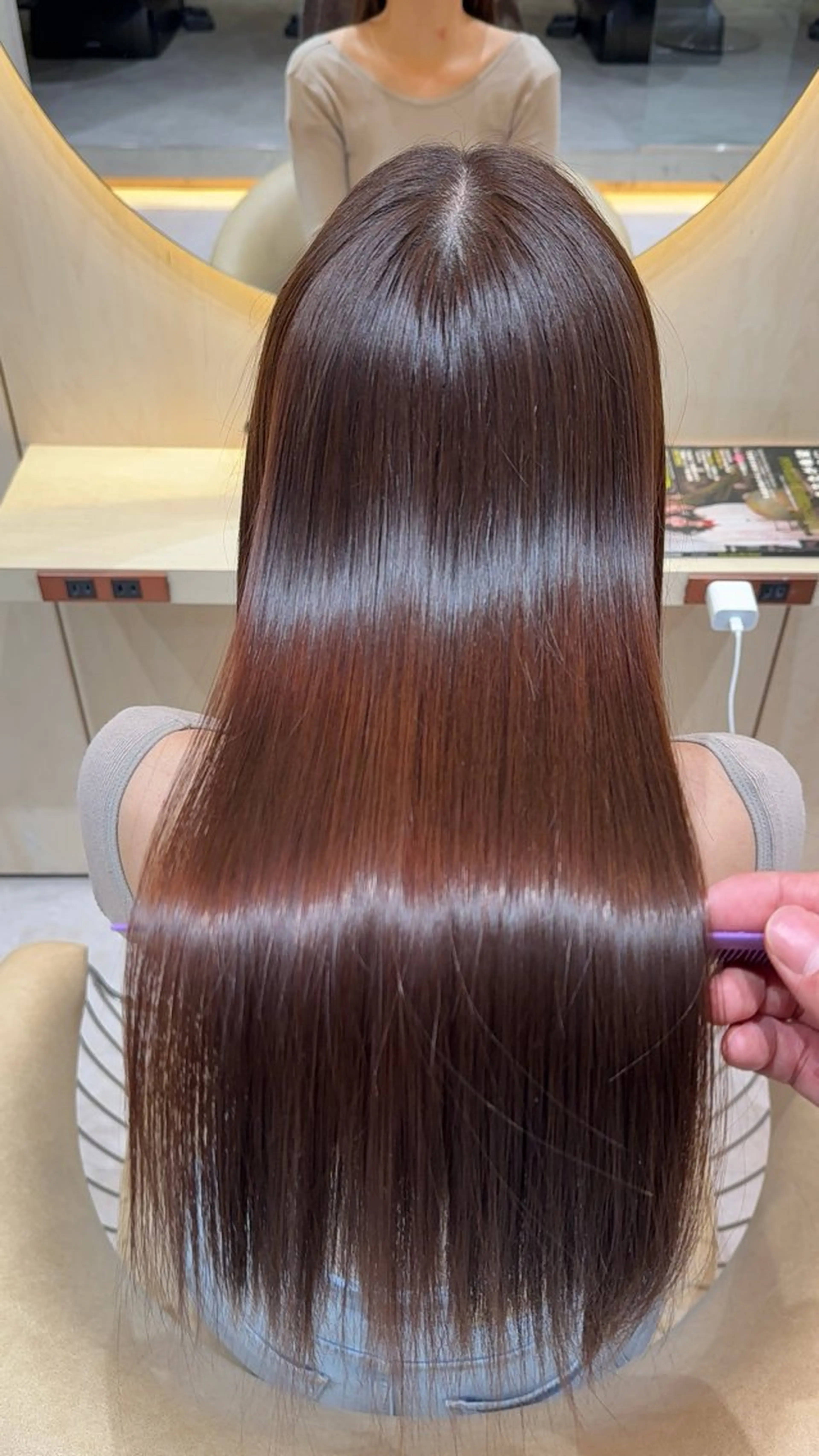 ロング カラー カット ヘアカラー 縮毛矯正 レイヤー❣️縮毛矯正 川村利幸のヘアスタイル