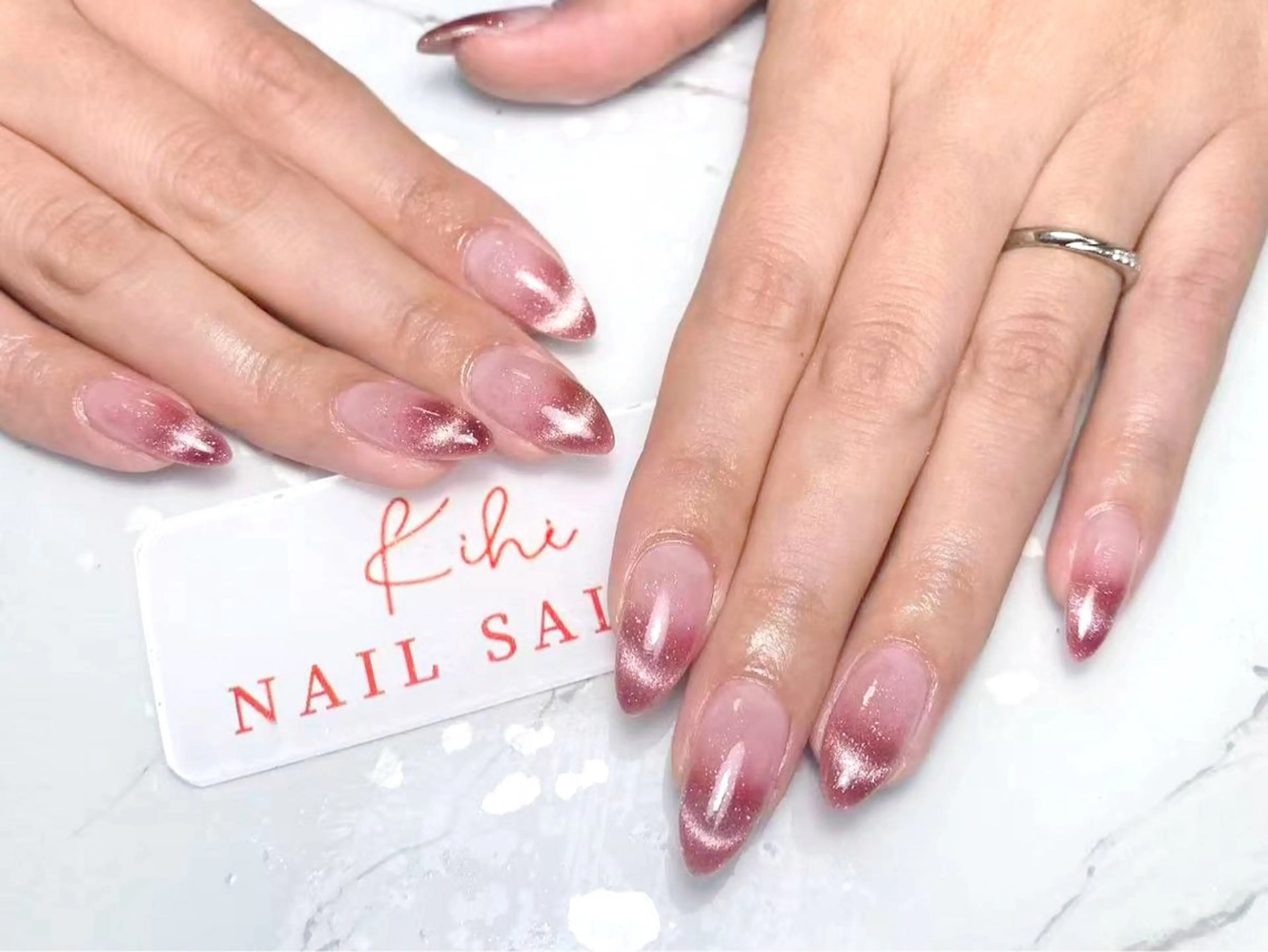 ネイル アートネイル フレンチネイル ジェルネイル グラデーション 韓国ネイル ハンドネイル ハンドケア さくら💮💮 【オフ無料】のネイルデザイン