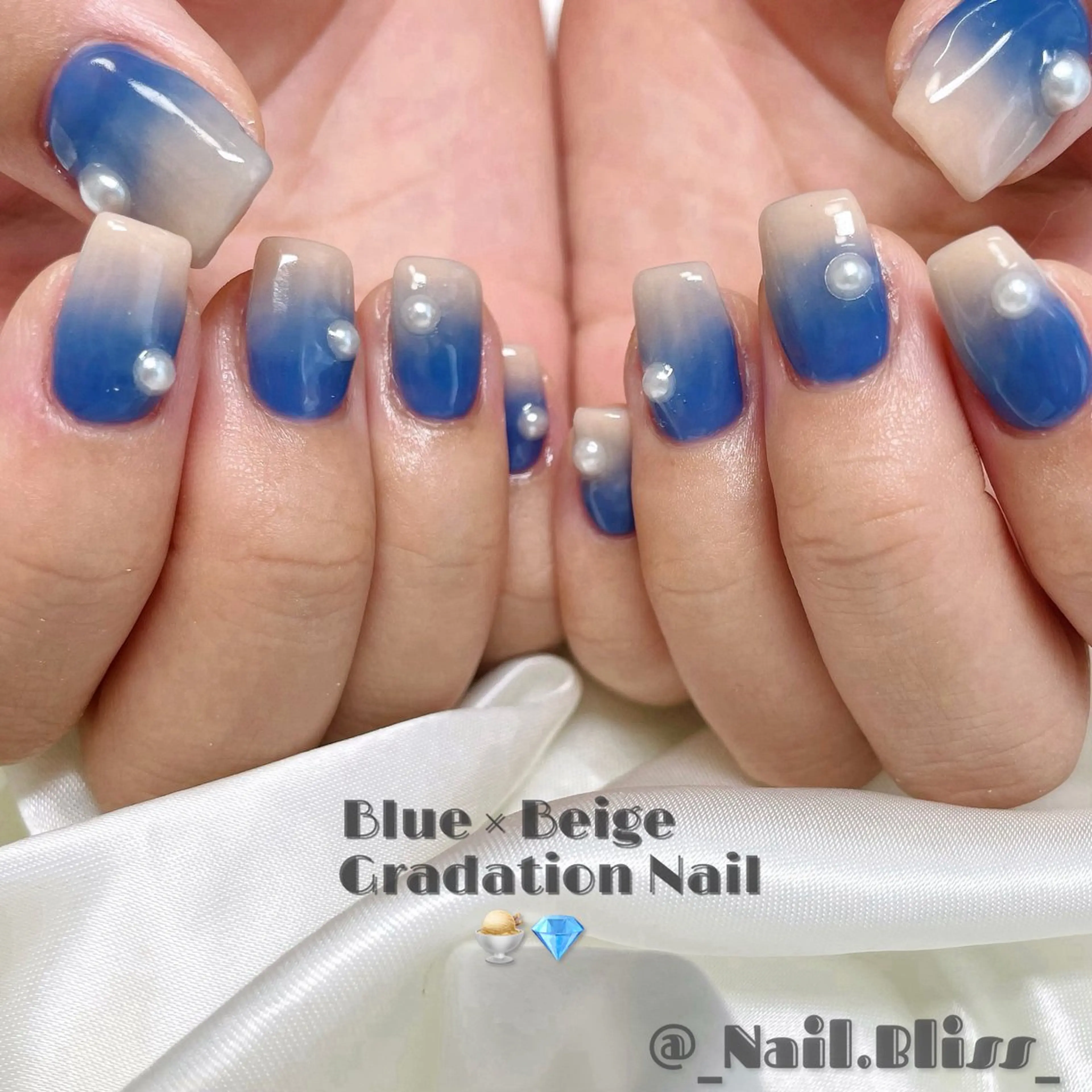 ネイル ブルー ハンドネイル NAIL BLISSのネイルデザイン