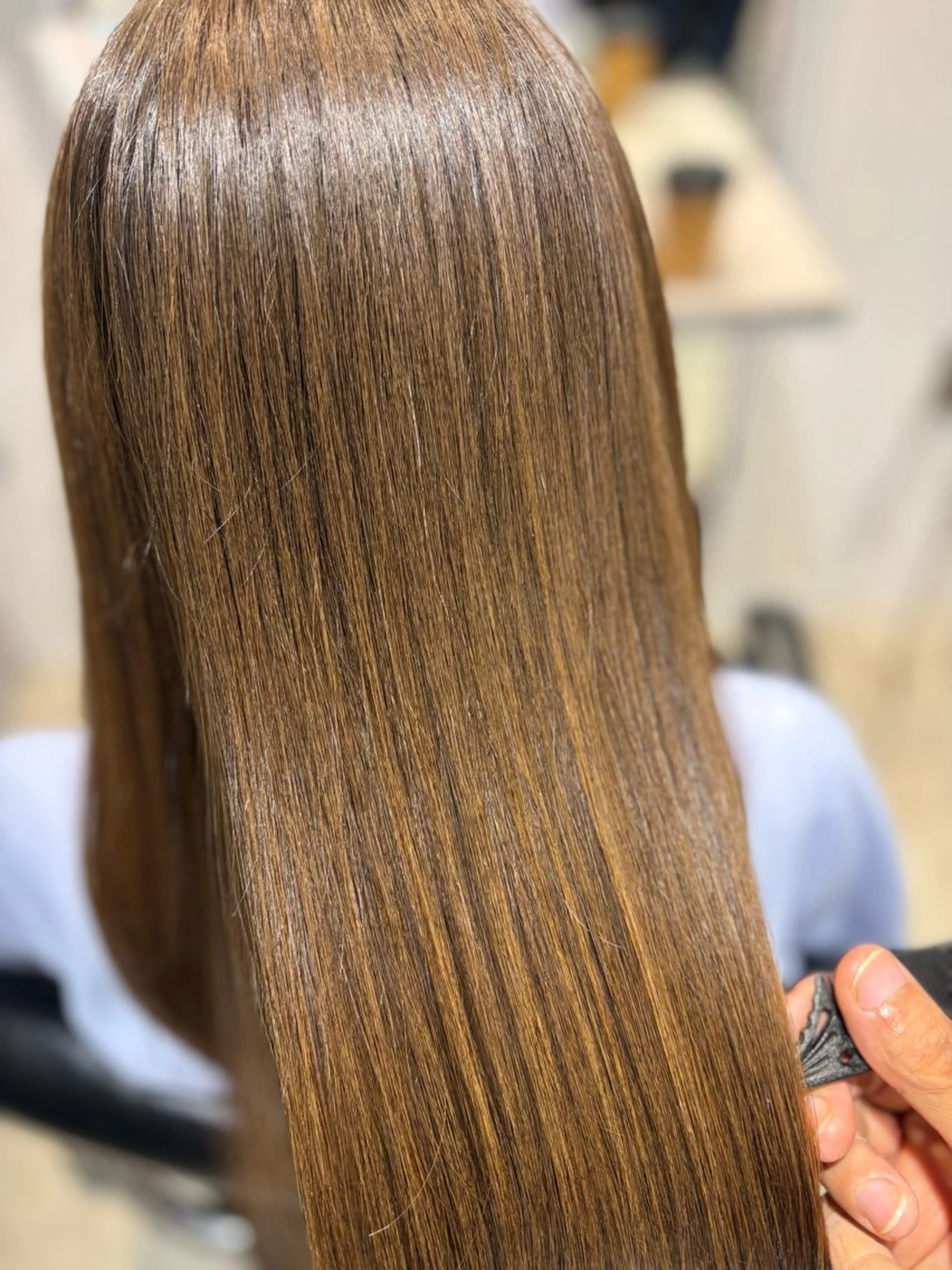 【ミニモ限定】✨艶カラー🎨＋ラピッドTR⭐ 透明感カラーに短時間ケアをプラス。艶やかな仕上がりにの写真