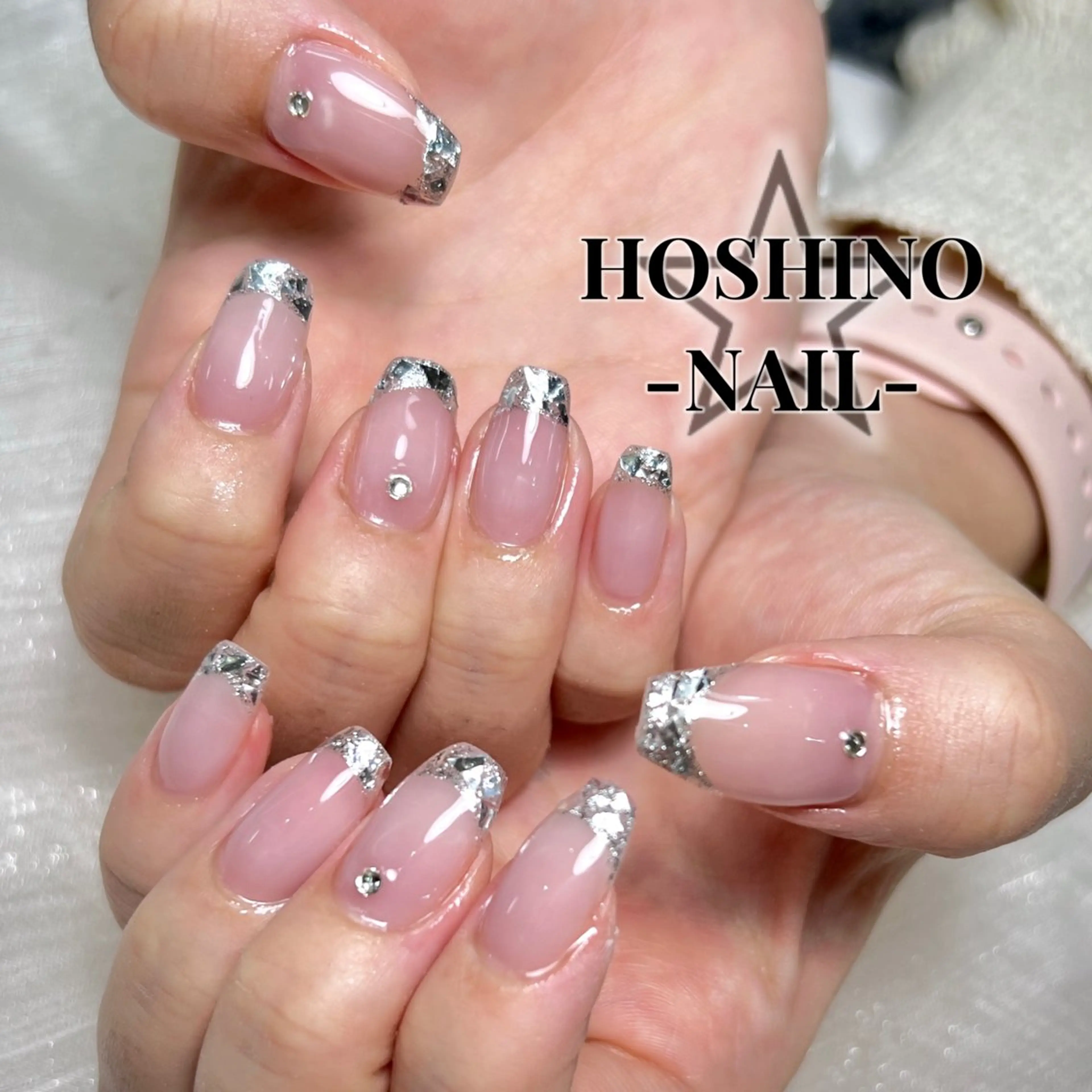 ネイル フレンチネイル ガラスフレンチ ハンドネイル ★HOSHINO NAIL★新宿店のネイルデザイン