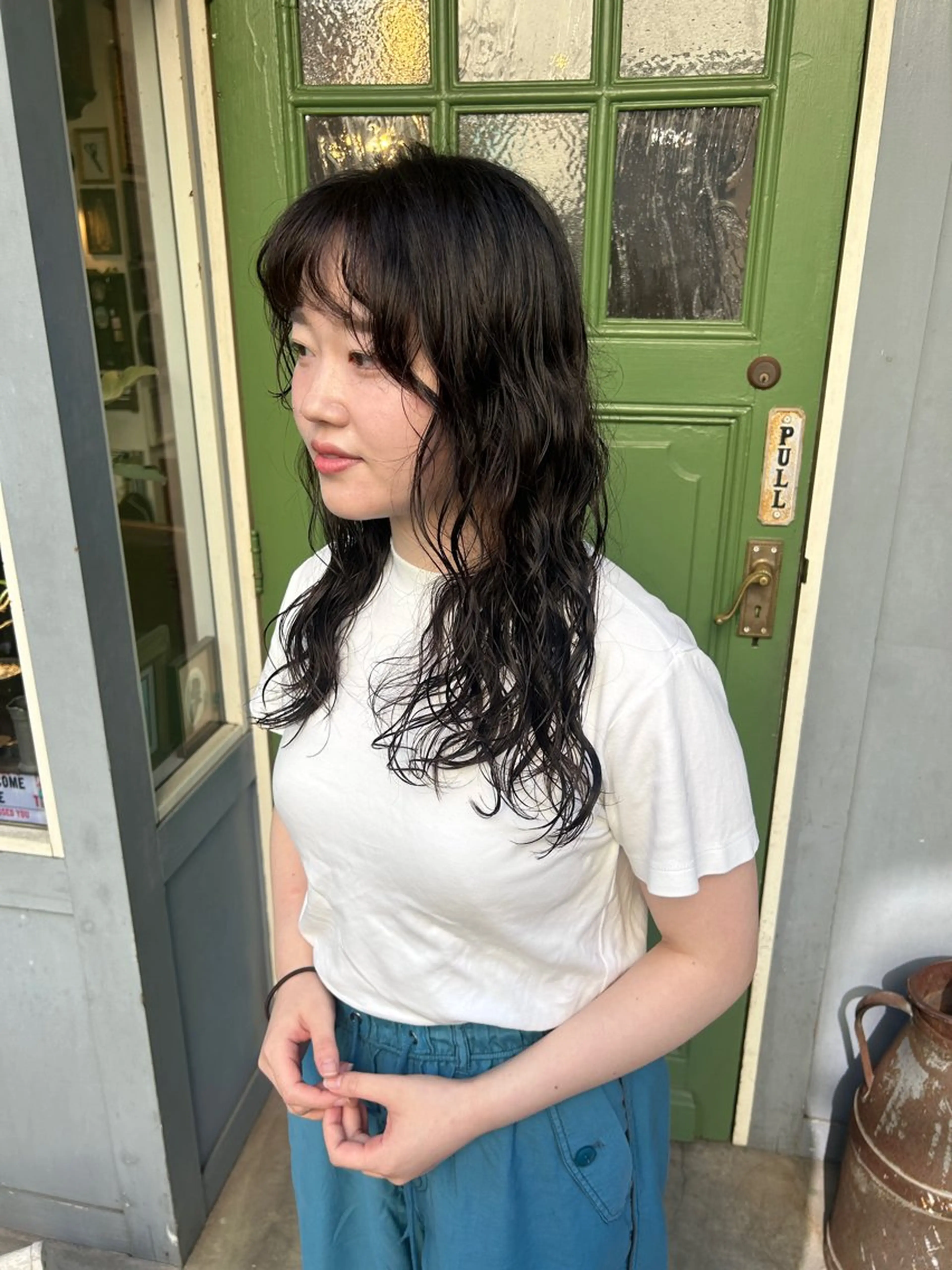 ロング パーマ カット パーマ ヘッドスパ 清水千優/パーマ/透 明感カラー/メンズのヘアスタイル