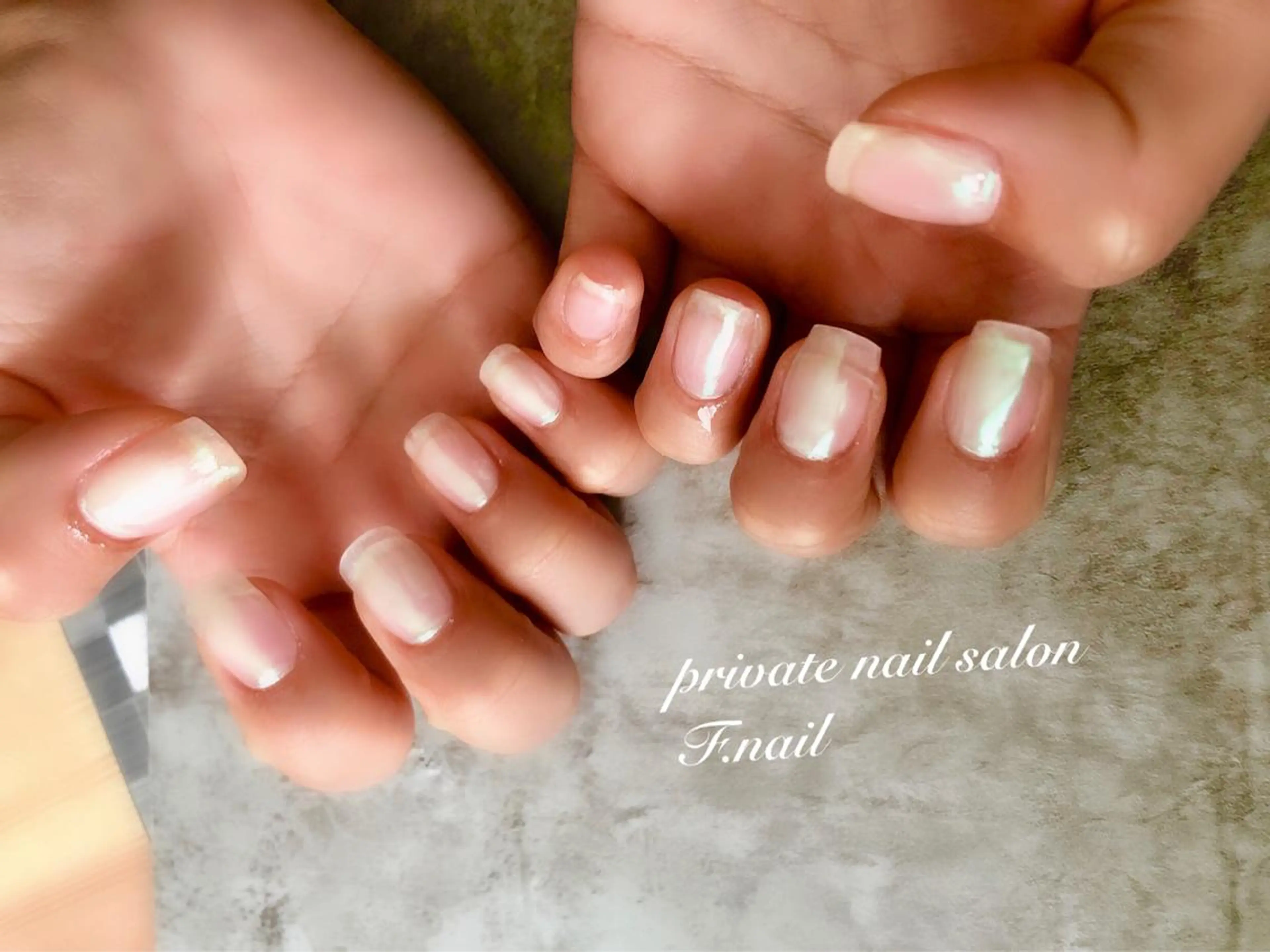 ネイル オーロラネイル クリアネイル ミラーネイル Private Nail Salon OK所属・FUKA ♡のネイルデザイン
