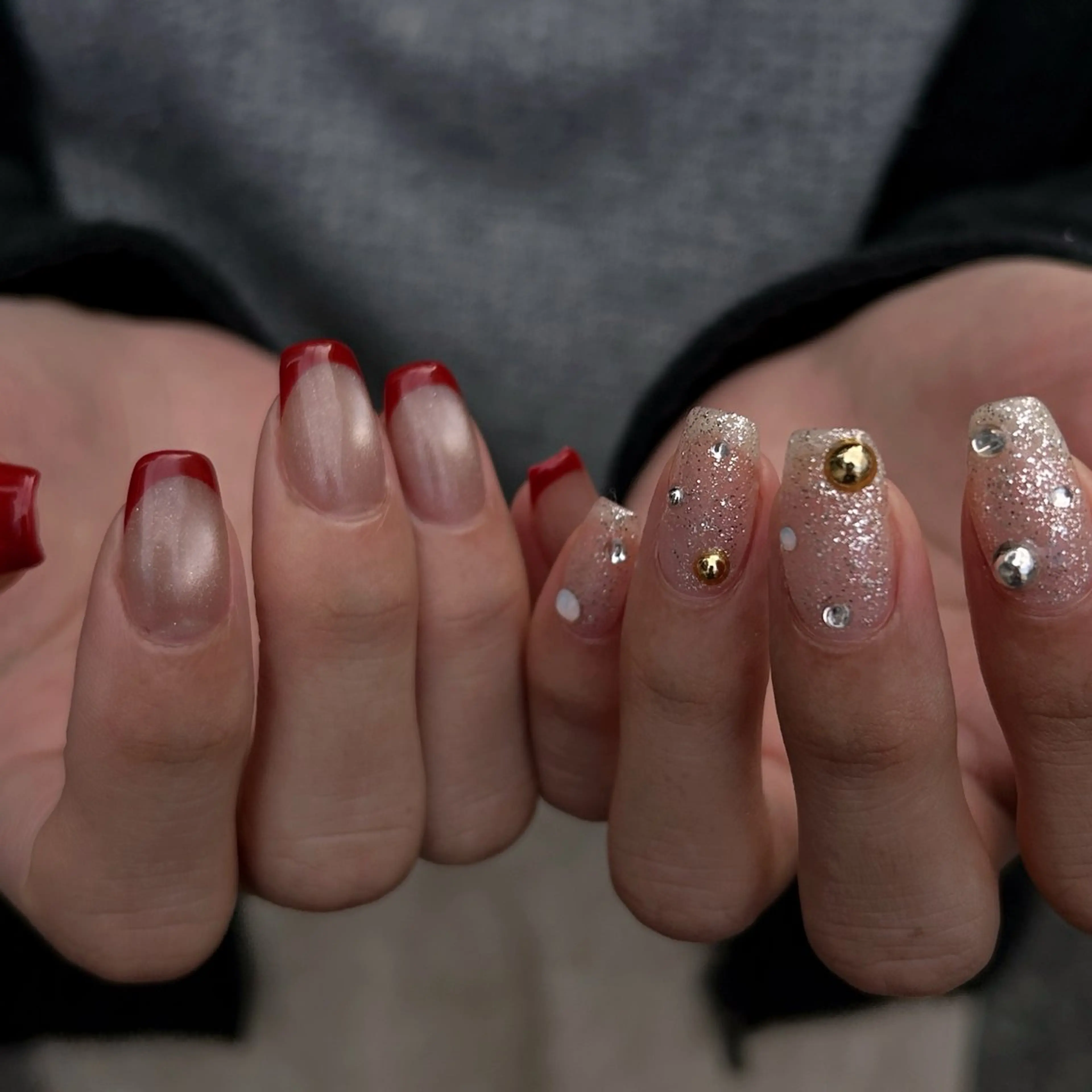 ネイル フレンチネイル マグネットネイル マグネットフレンチ ハンドネイル hair  MILE.所属・MILE. mukonosouのネイルデザイン