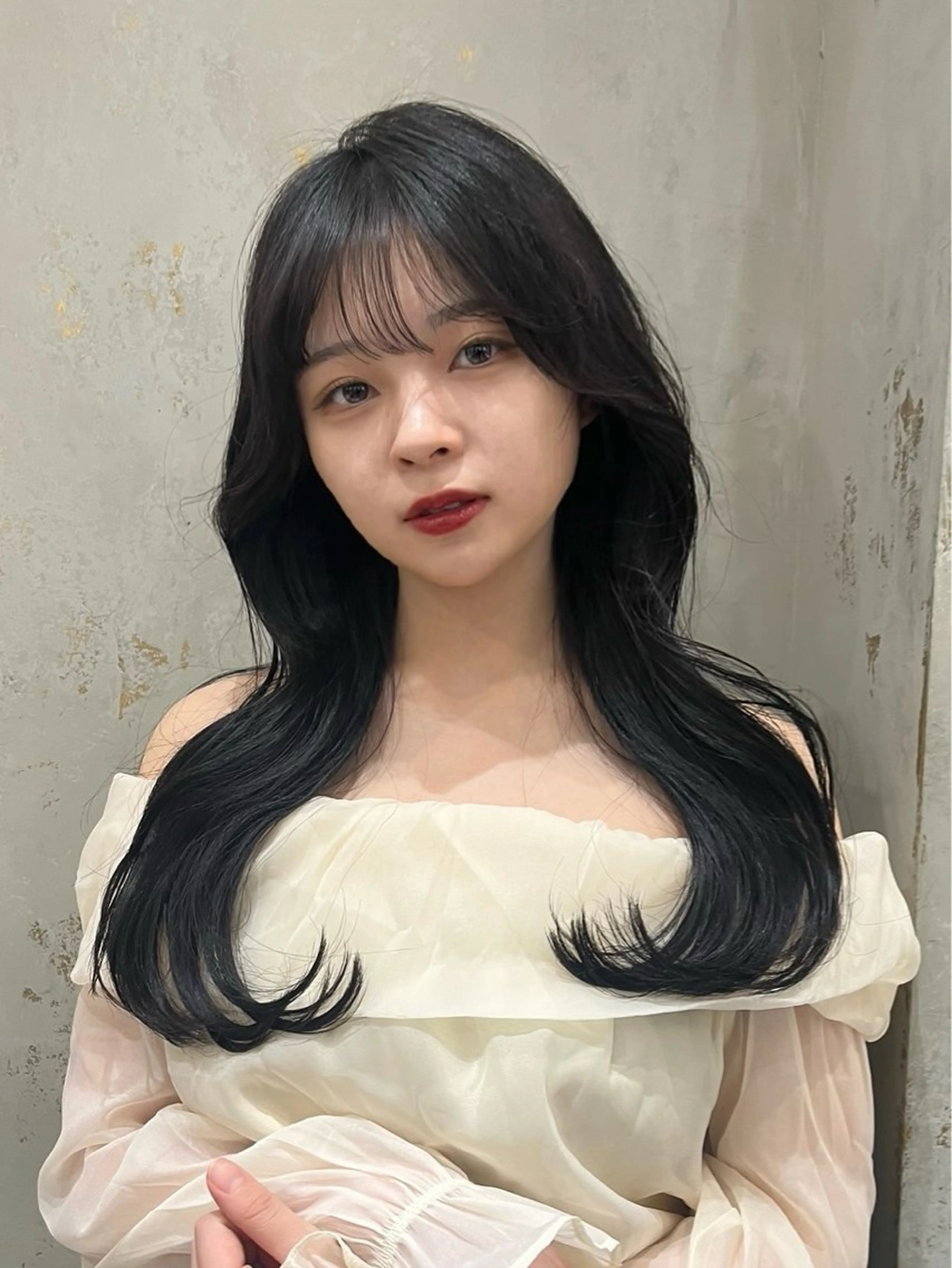 セミロング 山崎/ボブ縮毛矯正 レイヤー髪質改善のヘアスタイル