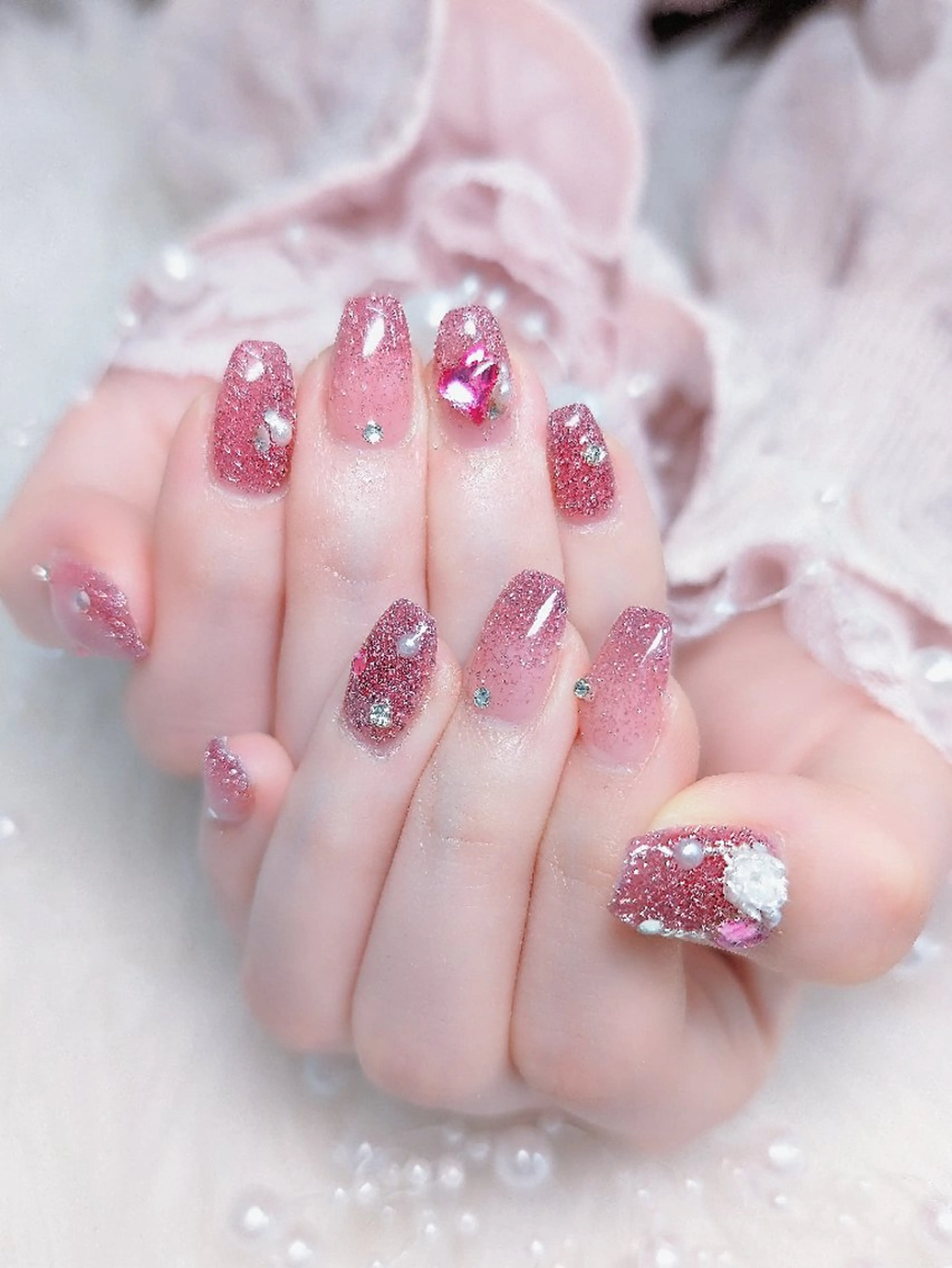 ネイル チークネイル 長さ出し フラッシュネイル フレンチネイル ジェルネイル Chouette Nailのネイルデザイン