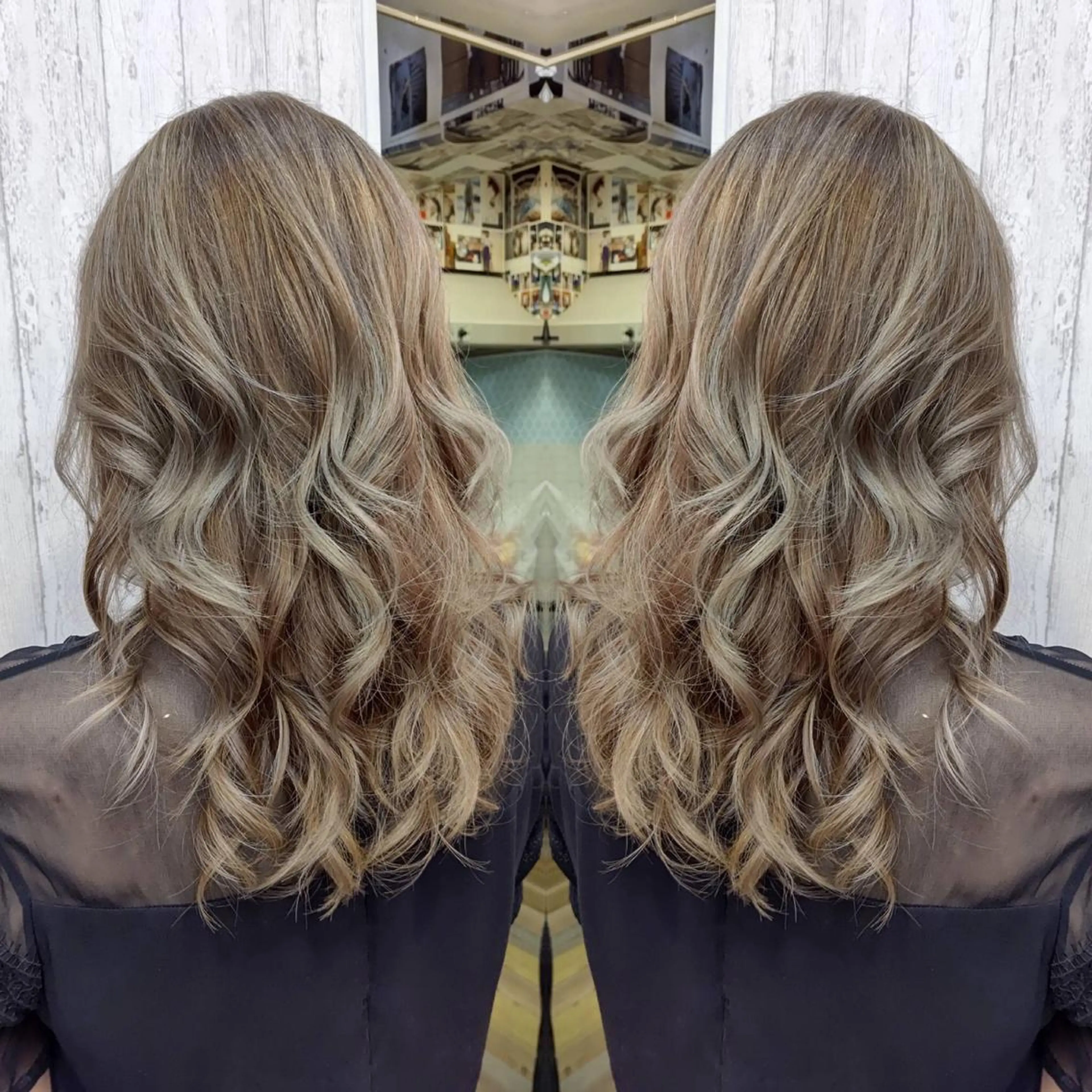 セミロング カラー エクステ rollen所属・美魔女 美容師NAOのヘアスタイル